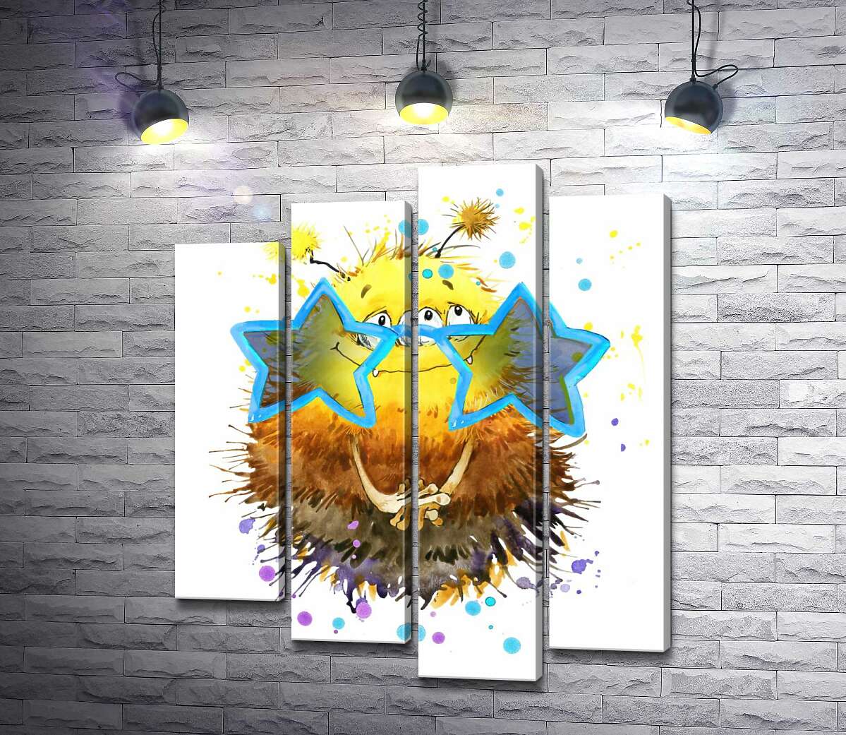 Модульная картина ArtPoster Застенчивый желтый монстр выглядывет через звездные очки 80x97 см Модуль №21
Модульная картина ArtPoster Застенчивый желтый монстр выглядывет через звездные очки 80x97 см Модуль №21