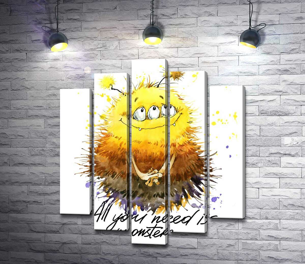Модульная картина ArtPoster Застенчивый пушистый монстр с надписью "all you need is monster" 130x156 см Модуль №26
Модульная картина ArtPoster Застенчивый пушистый монстр с надписью "all you need is monster" 130x156 см Модуль №26