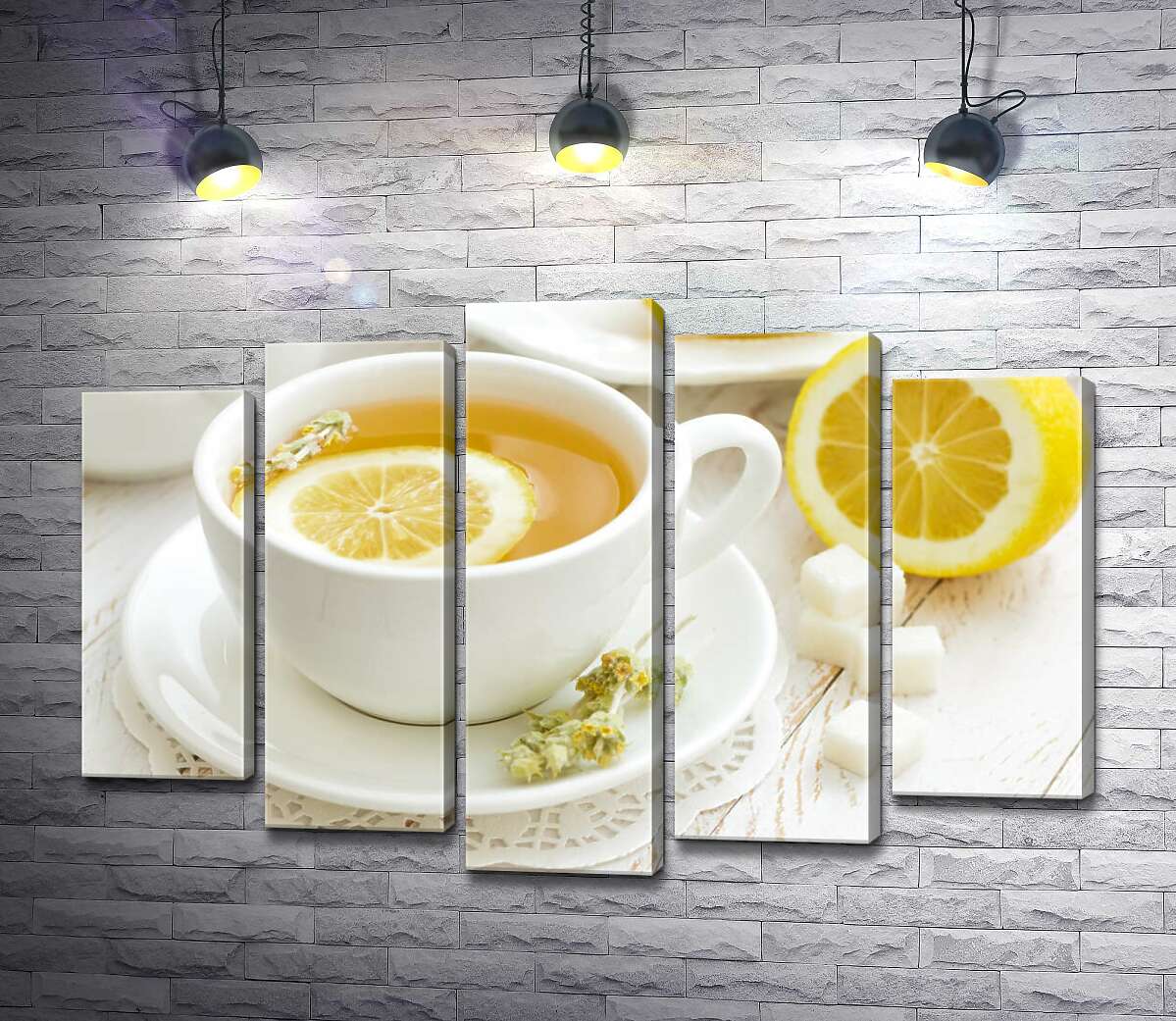 Модульная картина ArtPoster Контраст желтого и белого в чашке лимонного чая с засушенными цветами полыни 100x69 см Модуль №26
Модульная картина ArtPoster Контраст желтого и белого в чашке лимонного чая с засушенными цветами полыни 100x69 см Модуль №26