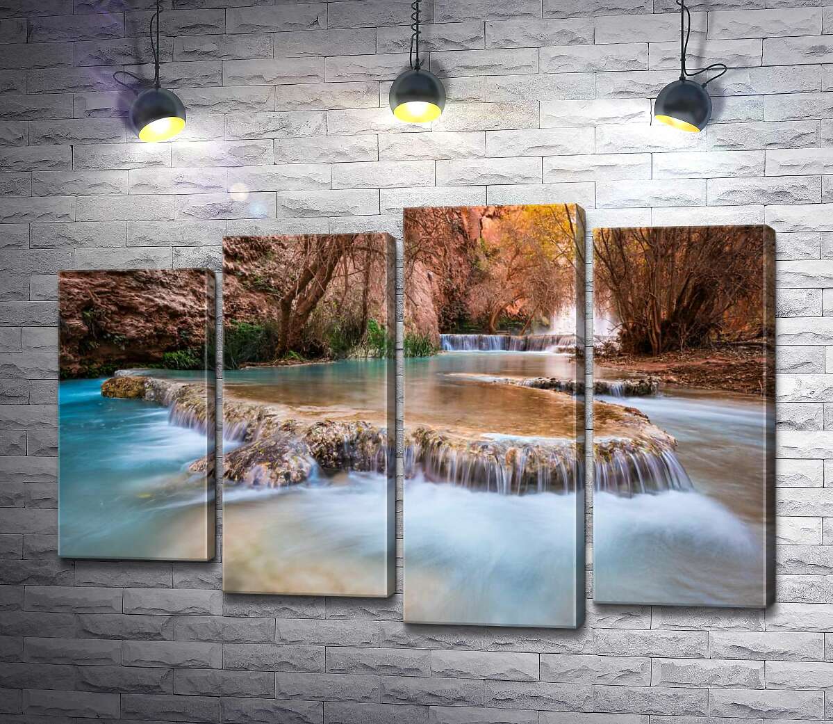 Модульная картина ArtPoster Каскады прозрачной воды водопадов Хавасу (Havasu Falls) среди осенних деревьев 132x89 см Модуль №21
Модульная картина ArtPoster Каскады прозрачной воды водопадов Хавасу (Havasu Falls) среди осенних деревьев 132x89 см Модуль №21