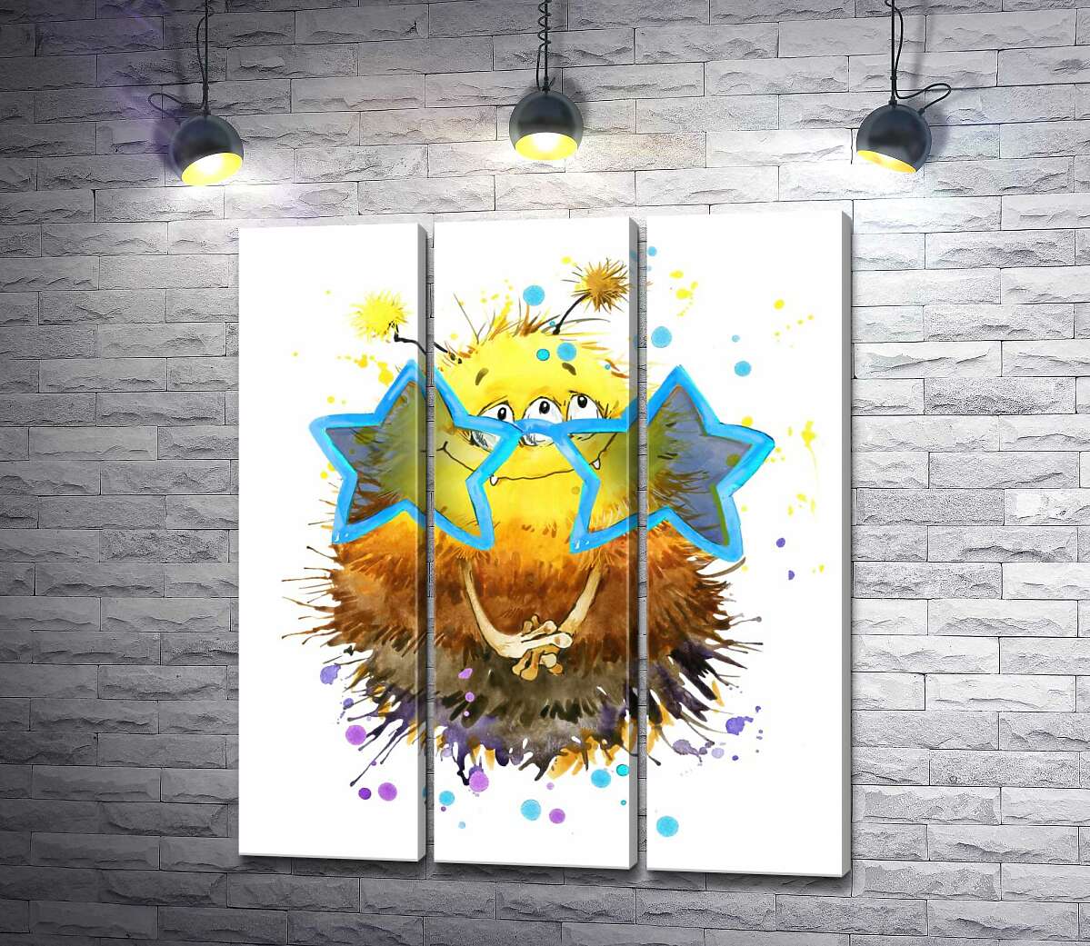Модульная картина ArtPoster Застенчивый желтый монстр выглядывет через звездные очки 60x71 см Модуль №11
Модульная картина ArtPoster Застенчивый желтый монстр выглядывет через звездные очки 60x71 см Модуль №11