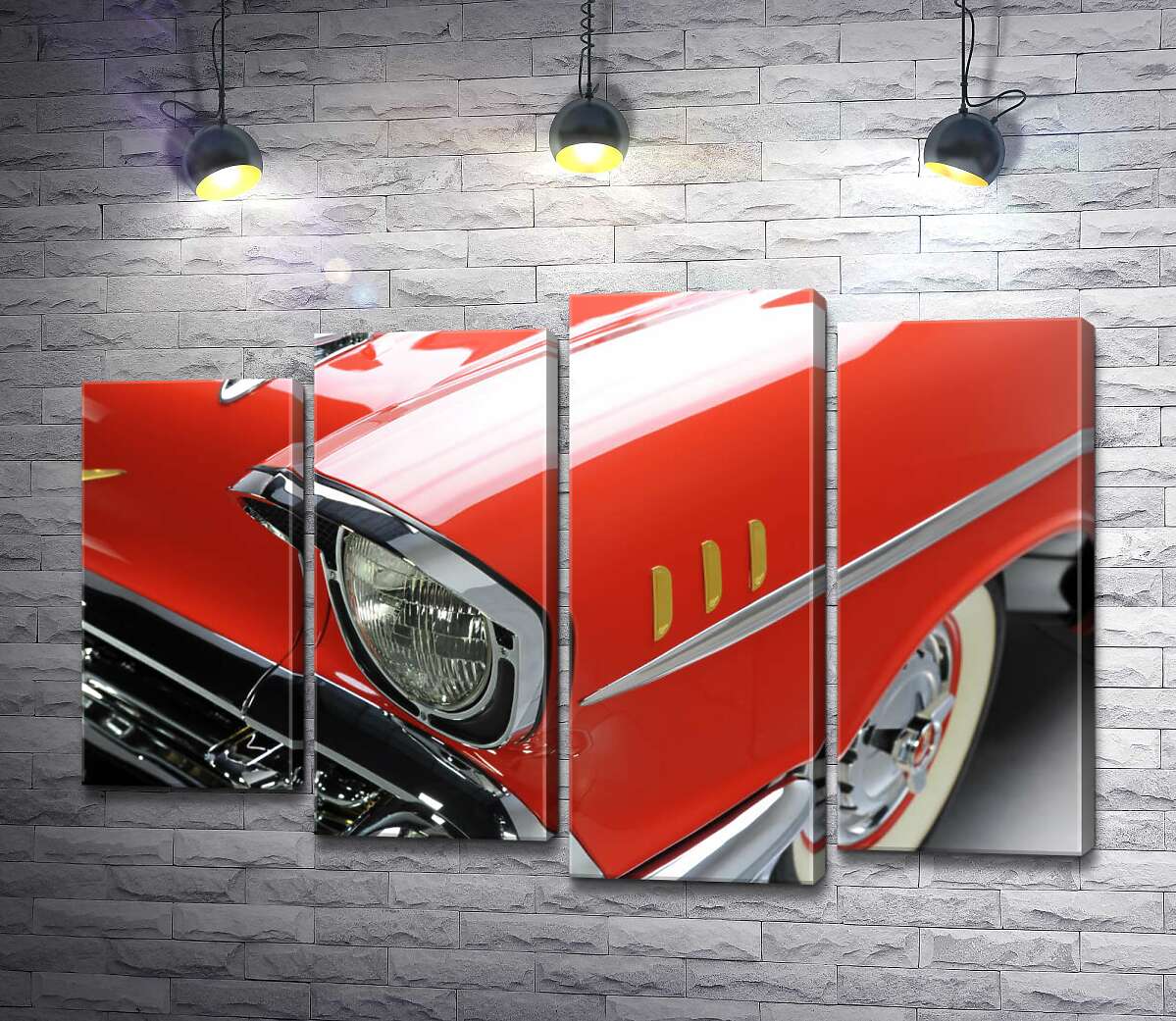 Модульная картина ArtPoster Изысканная фара морковно-красного автомобиля Chevrolet Bel Air 132x88 см Модуль №21
Модульная картина ArtPoster Изысканная фара морковно-красного автомобиля Chevrolet Bel Air 132x88 см Модуль №21