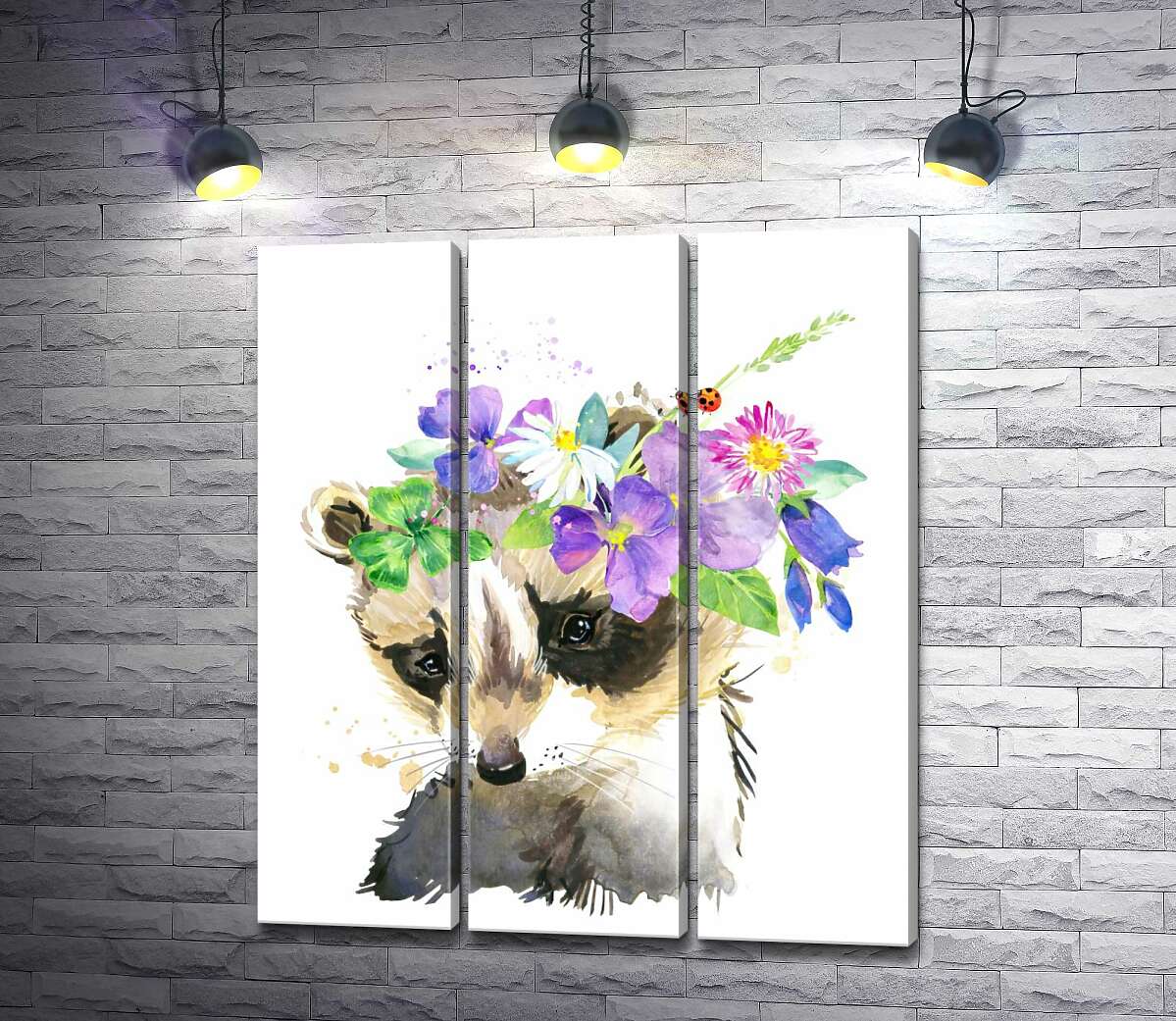 Модульная картина ArtPoster Макушка енота украшена венком цветов 132x154 см Модуль №11
Модульная картина ArtPoster Макушка енота украшена венком цветов 132x154 см Модуль №11