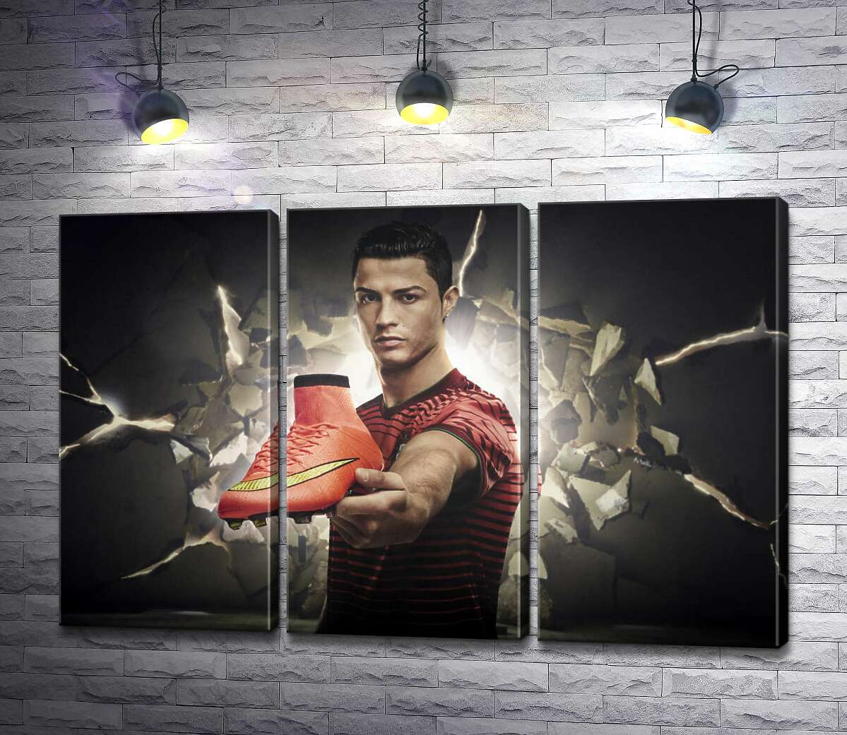 Модульная картина ArtPoster Криштиану Роналду (Cristiano Ronaldo) рекламирует футбольные бутсы от фирмы Nike 102x67 см Модуль №11
Модульная картина ArtPoster Криштиану Роналду (Cristiano Ronaldo) рекламирует футбольные бутсы от фирмы Nike 102x67 см Модуль №11