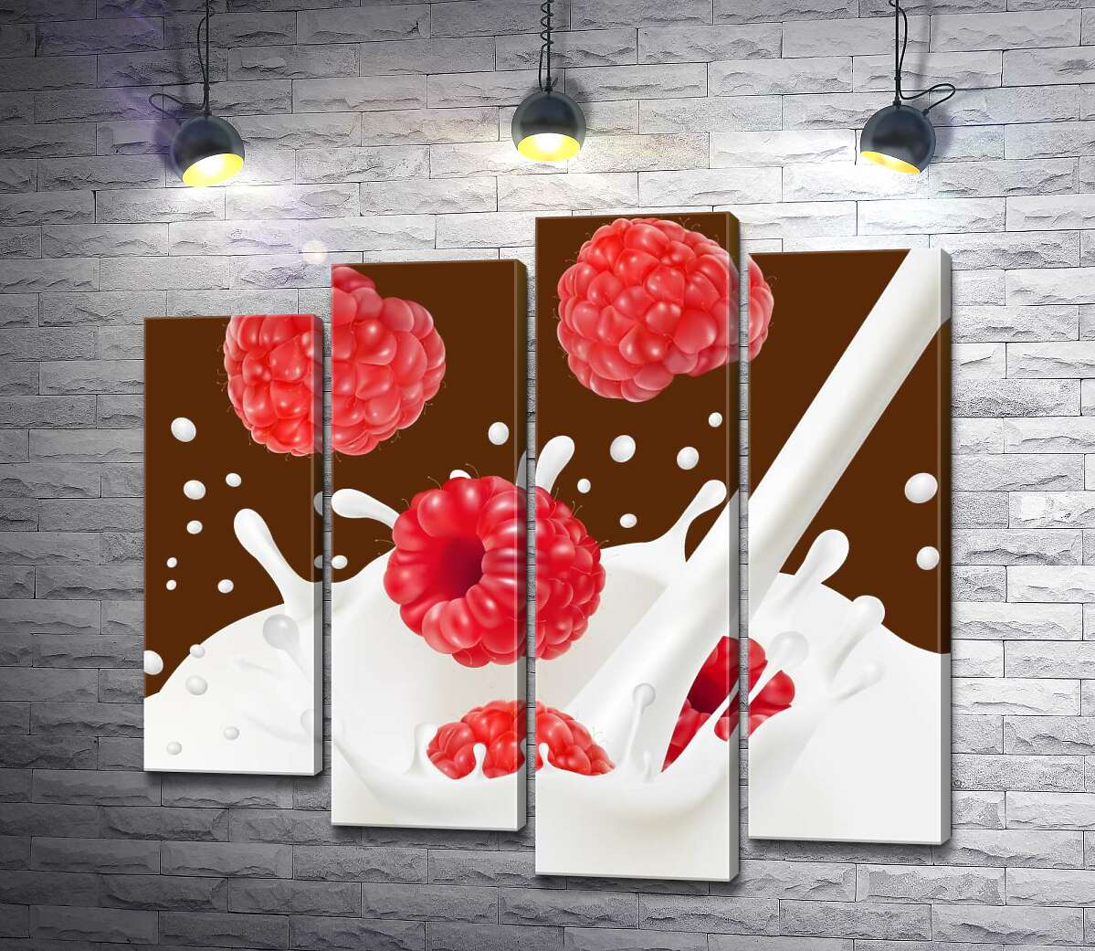 Модульная картина ArtPoster Красные ягоды малины падают в белый молочный поток 80x76 см Модуль №21
Модульная картина ArtPoster Красные ягоды малины падают в белый молочный поток 80x76 см Модуль №21