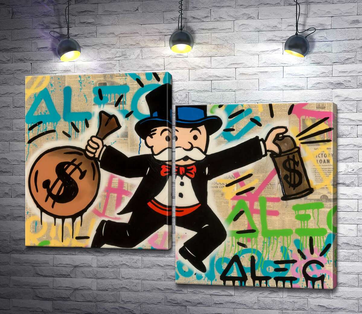Модульная картина ArtPoster Мистер Монополи с деньгами (Mr. Monopoly with money) - Алек Монополи (Alec Monopoly) 130x98 см Модуль №5
Модульная картина ArtPoster Мистер Монополи с деньгами (Mr. Monopoly with money) - Алек Монополи (Alec Monopoly) 130x98 см Модуль №5