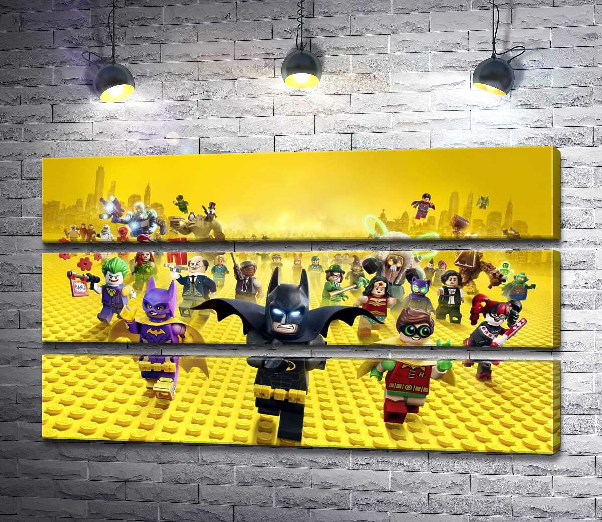 Модульная картина ArtPoster Лего Бэтмен спешит спасать мир на постере к фильму "Lego Фильм: Бэтмен" (The Lego Batman Movie) 130x75 см Модуль №13
Модульная картина ArtPoster Лего Бэтмен спешит спасать мир на постере к фильму "Lego Фильм: Бэтмен" (The Lego Batman Movie) 130x75 см Модуль №13