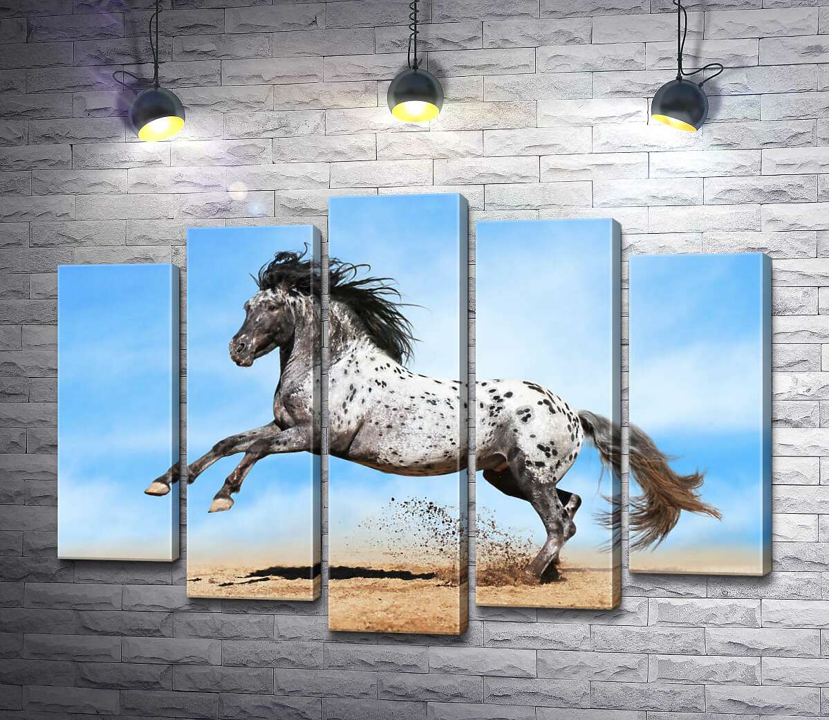 Модульная картина ArtPoster Красивая лошадь чубарой масти становится на дыбы 100x73 см Модуль №26
Модульная картина ArtPoster Красивая лошадь чубарой масти становится на дыбы 100x73 см Модуль №26