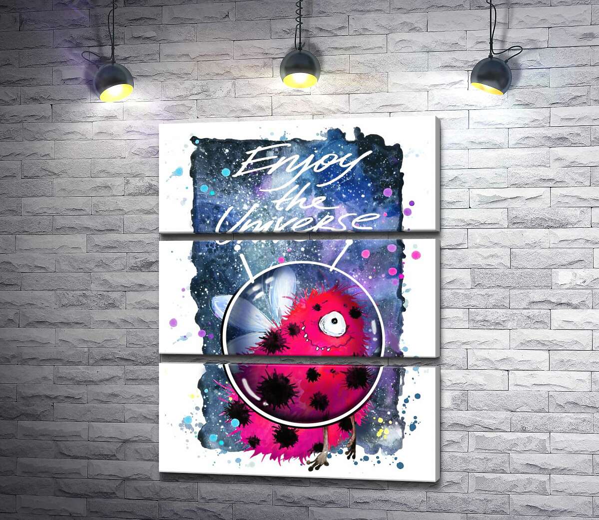 Модульная картина ArtPoster Красный монстр с крылышками среди космоса с надписью "Enjoy the Universe" 100x129 см Модуль №13
Модульная картина ArtPoster Красный монстр с крылышками среди космоса с надписью "Enjoy the Universe" 100x129 см Модуль №13