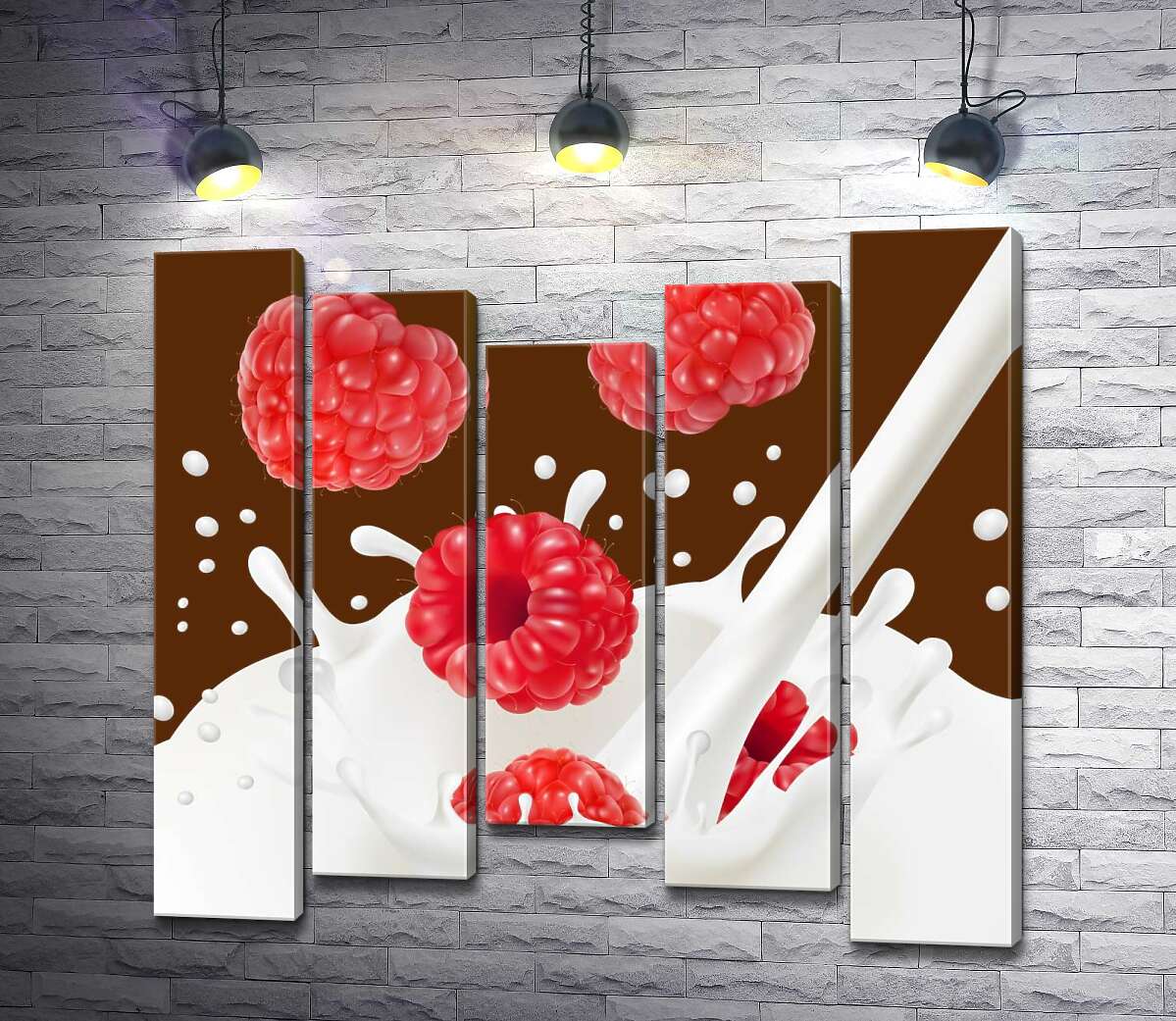 Модульная картина ArtPoster Красные ягоды малины падают в белый молочный поток 130x123 см Модуль №28
Модульная картина ArtPoster Красные ягоды малины падают в белый молочный поток 130x123 см Модуль №28