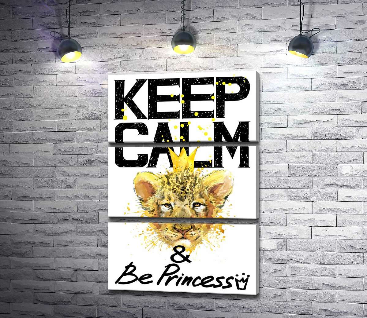 Модульная картина ArtPoster Львенок в короне среди надписи "keep calm and be princess" 100x147 см Модуль №13
Модульная картина ArtPoster Львенок в короне среди надписи "keep calm and be princess" 100x147 см Модуль №13