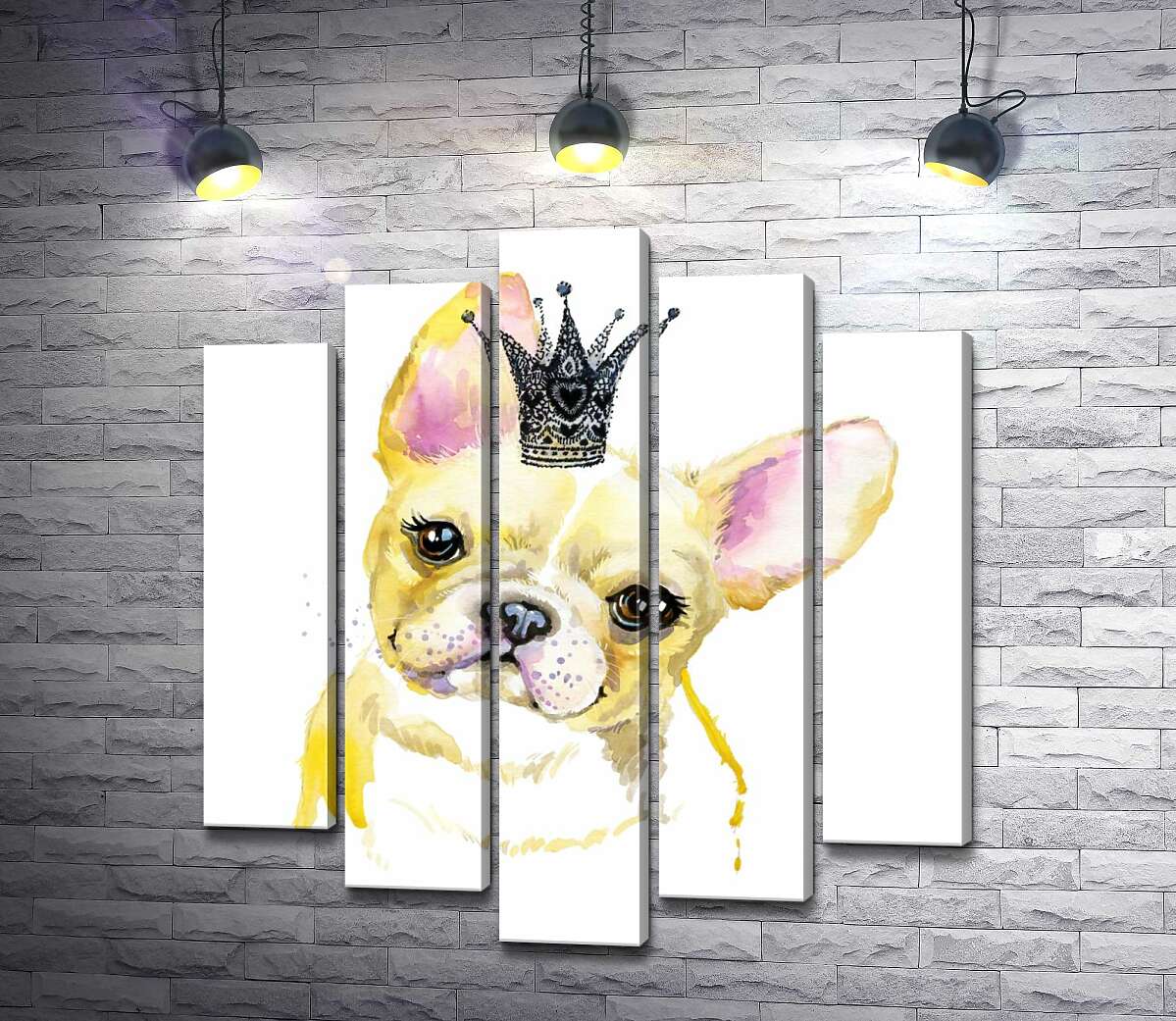 Модульная картина ArtPoster Милая мордашка французского бульдога с ажурной короной на голове 100x111 см Модуль №26
Модульная картина ArtPoster Милая мордашка французского бульдога с ажурной короной на голове 100x111 см Модуль №26