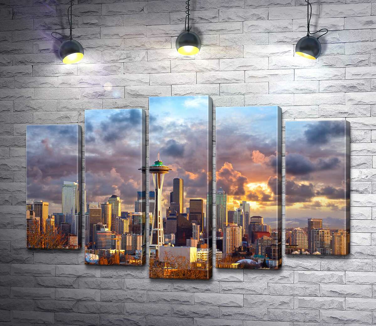 Модульная картина ArtPoster Обзорная башня Space Needle потерялась среди небоскребов Сиэтла 130x88 см Модуль №26
Модульная картина ArtPoster Обзорная башня Space Needle потерялась среди небоскребов Сиэтла 130x88 см Модуль №26