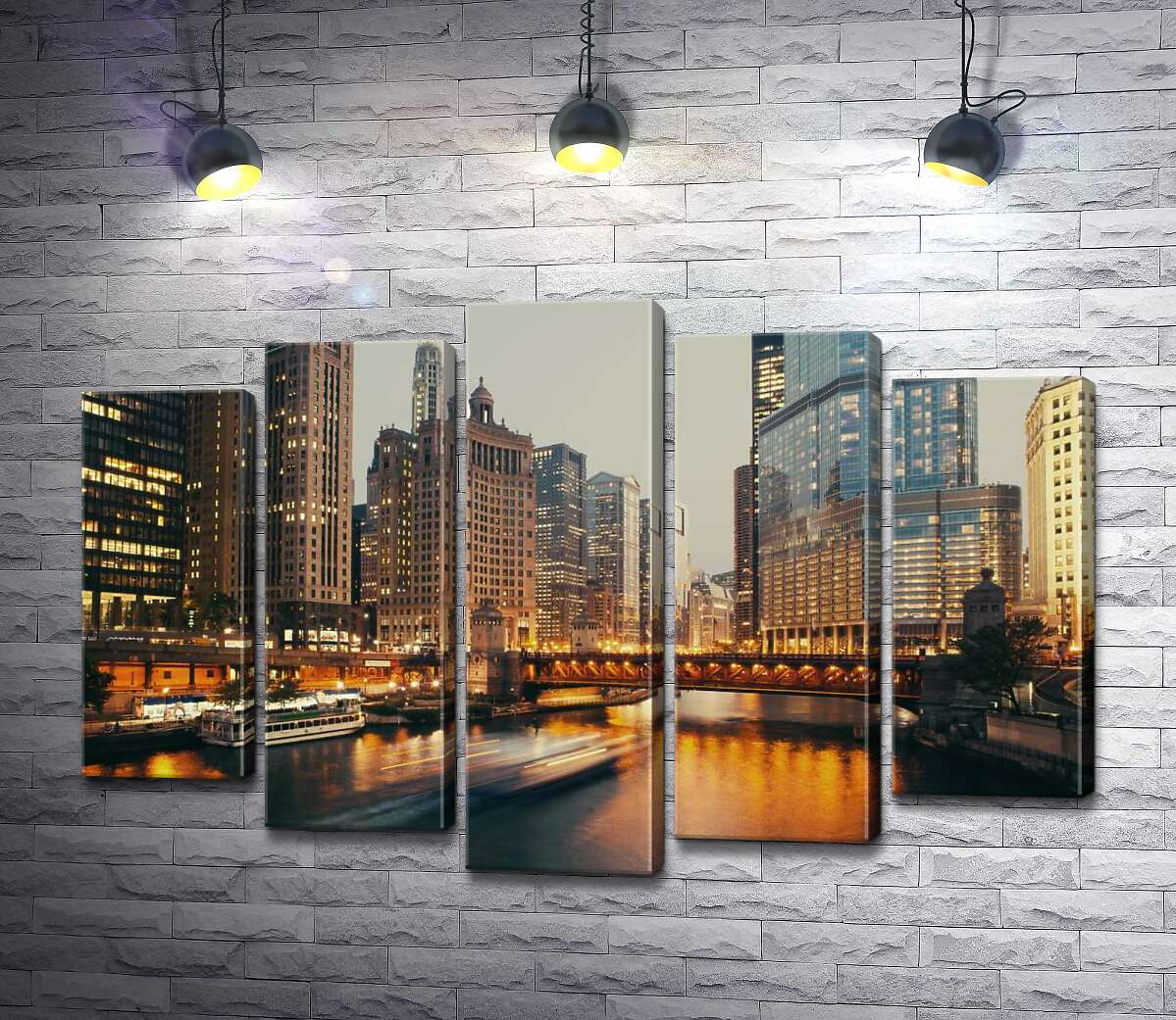 Модульная картина ArtPoster Огни моста отражаются в воде на набережной Чикаго 130x88 см Модуль №26
Модульная картина ArtPoster Огни моста отражаются в воде на набережной Чикаго 130x88 см Модуль №26