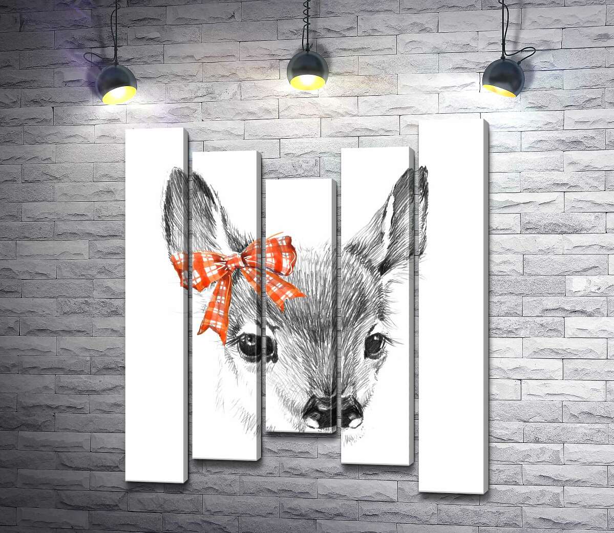 Модульная картина ArtPoster Олененок с красным бантиком возле уха 100x120 см Модуль №28
Модульная картина ArtPoster Олененок с красным бантиком возле уха 100x120 см Модуль №28