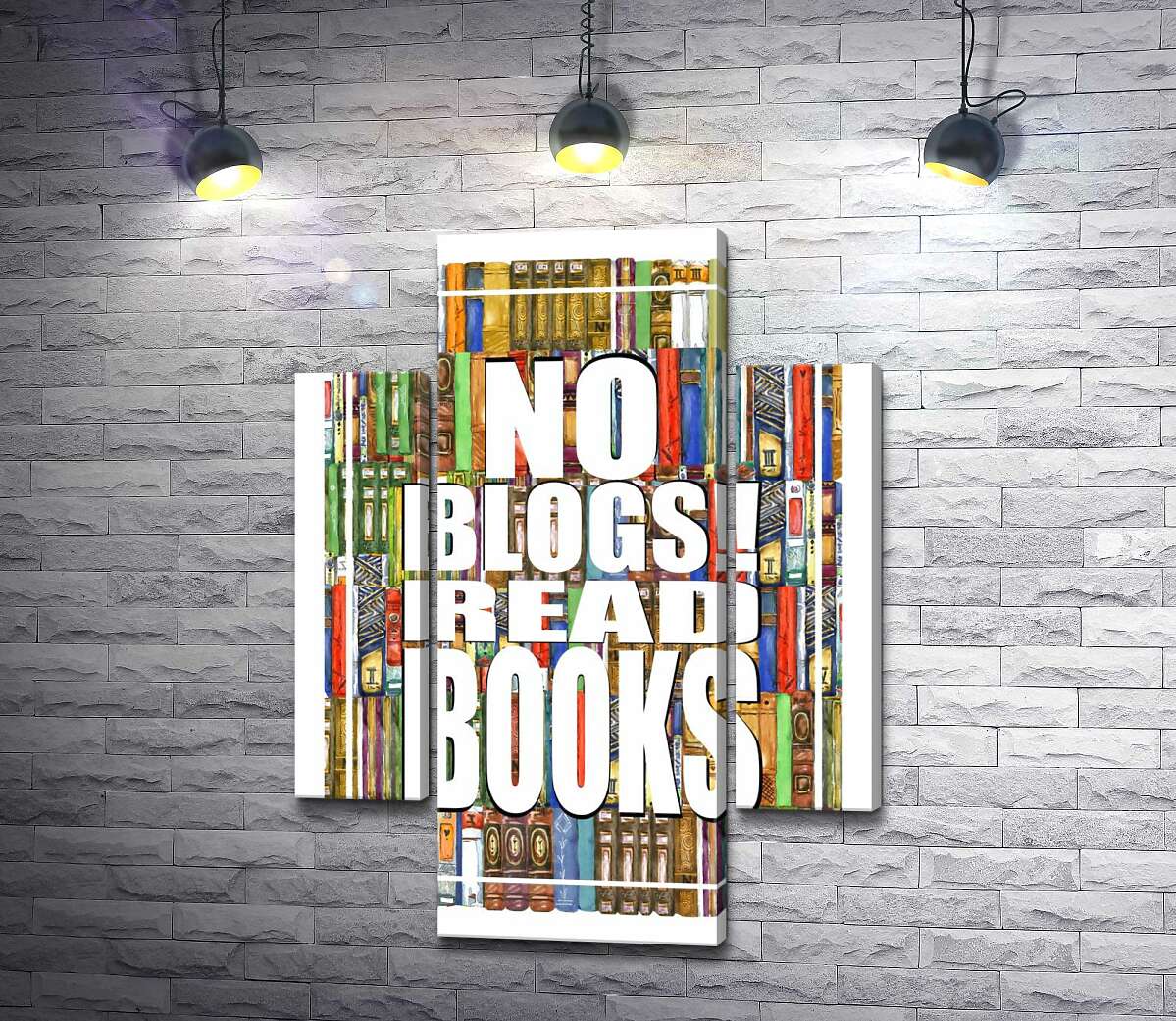 Модульная картина ArtPoster Надпись "No blogs! Read books" на фоне книг 100x138 см Модуль №7
Модульная картина ArtPoster Надпись "No blogs! Read books" на фоне книг 100x138 см Модуль №7