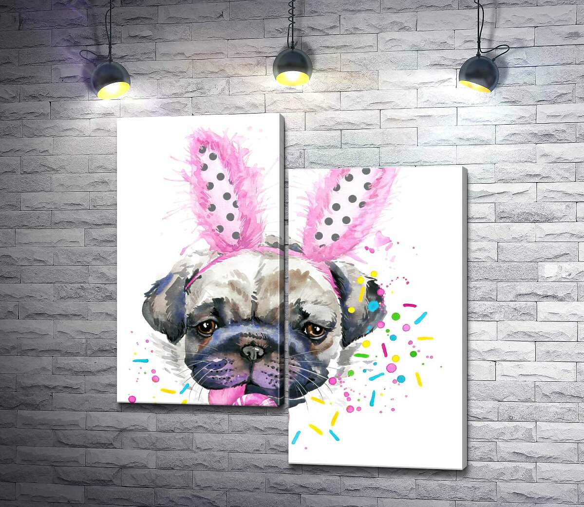 Модульная картина ArtPoster Мопс с заячьими ушками лижет леденец 130x143 см Модуль №5
Модульная картина ArtPoster Мопс с заячьими ушками лижет леденец 130x143 см Модуль №5