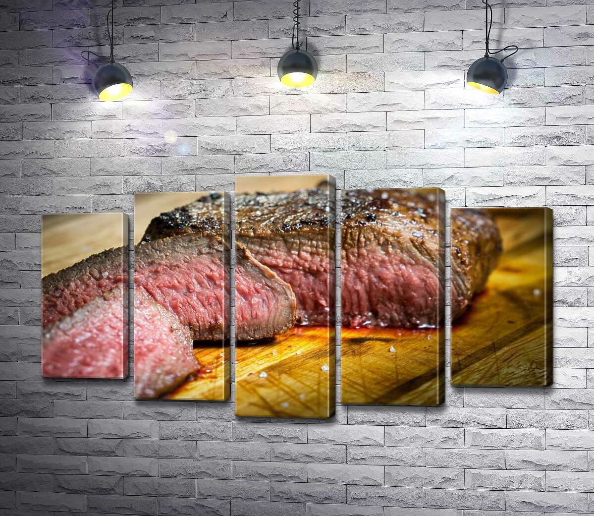 Модульная картина ArtPoster Нежные кусочки стейка, нарезанные на досточке 100x58 см Модуль №26
Модульная картина ArtPoster Нежные кусочки стейка, нарезанные на досточке 100x58 см Модуль №26
