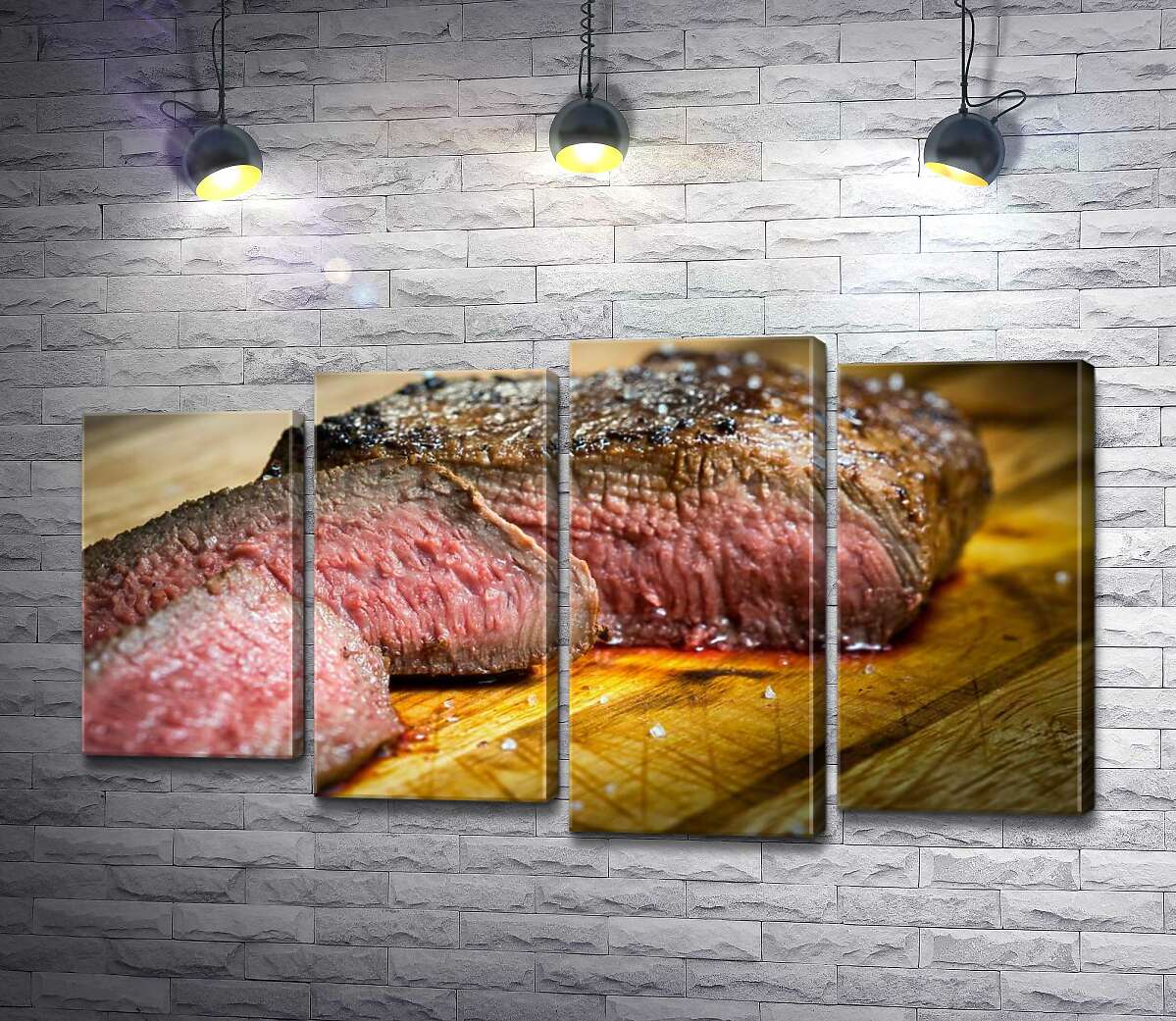 Модульная картина ArtPoster Нежные кусочки стейка, нарезанные на досточке 80x47 см Модуль №21
Модульная картина ArtPoster Нежные кусочки стейка, нарезанные на досточке 80x47 см Модуль №21