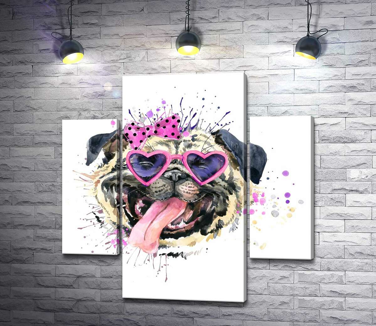 Модульная картина ArtPoster Мопс в розовых очках высунул язык 131x130 см Модуль №7
Модульная картина ArtPoster Мопс в розовых очках высунул язык 131x130 см Модуль №7