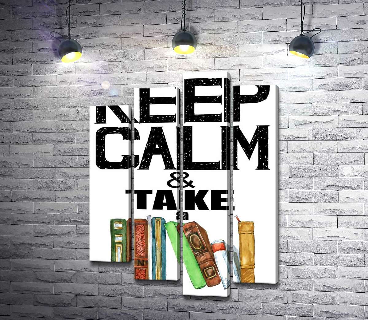 Модульная картина ArtPoster Надпись с книгами "keep calm and take a book" 80x111 см Модуль №21
Модульная картина ArtPoster Надпись с книгами "keep calm and take a book" 80x111 см Модуль №21