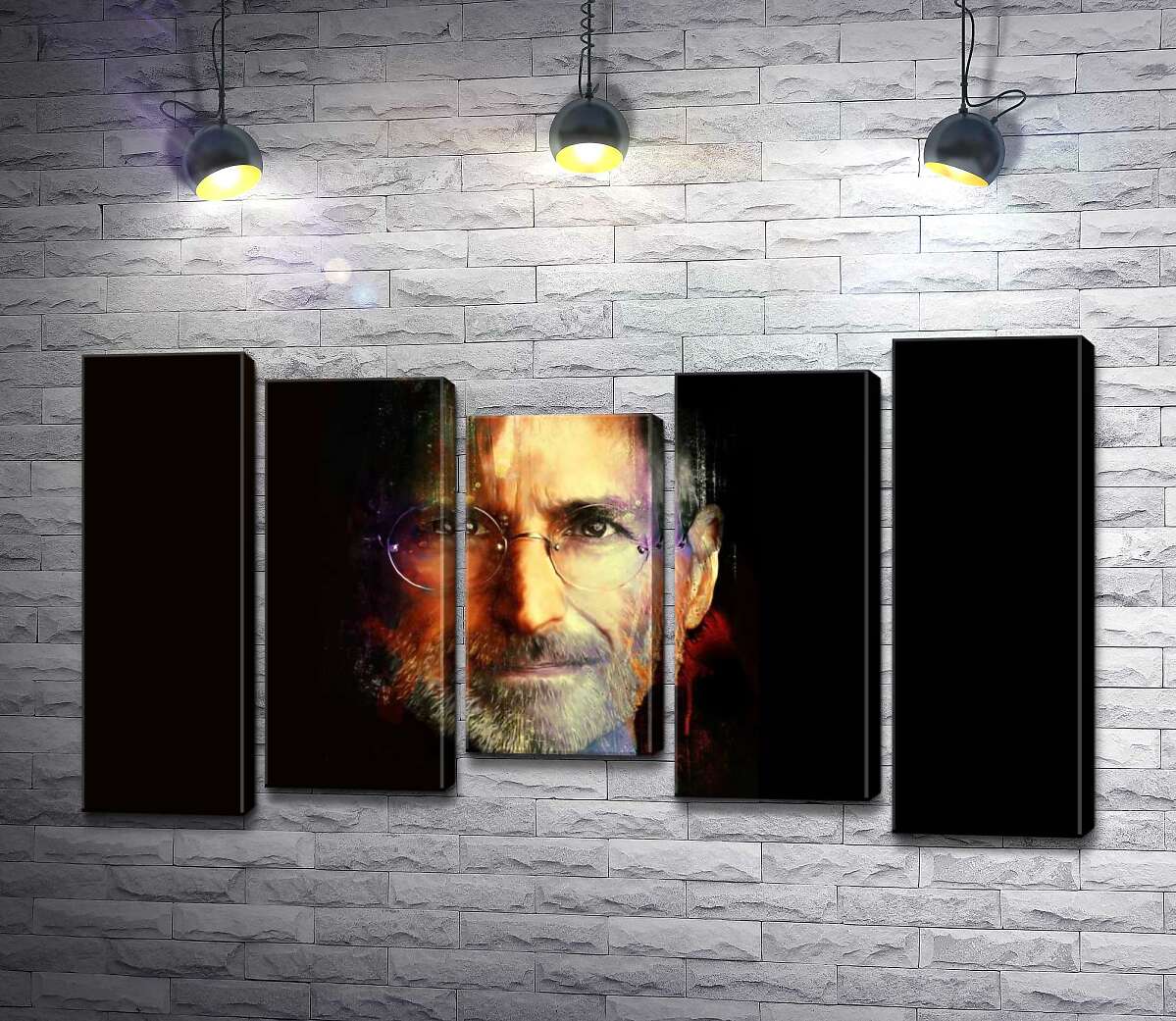 Модульная картина ArtPoster Портрет Стива Джобса (Steve Jobs) на черном фоне 130x74 см Модуль №28
Модульная картина ArtPoster Портрет Стива Джобса (Steve Jobs) на черном фоне 130x74 см Модуль №28