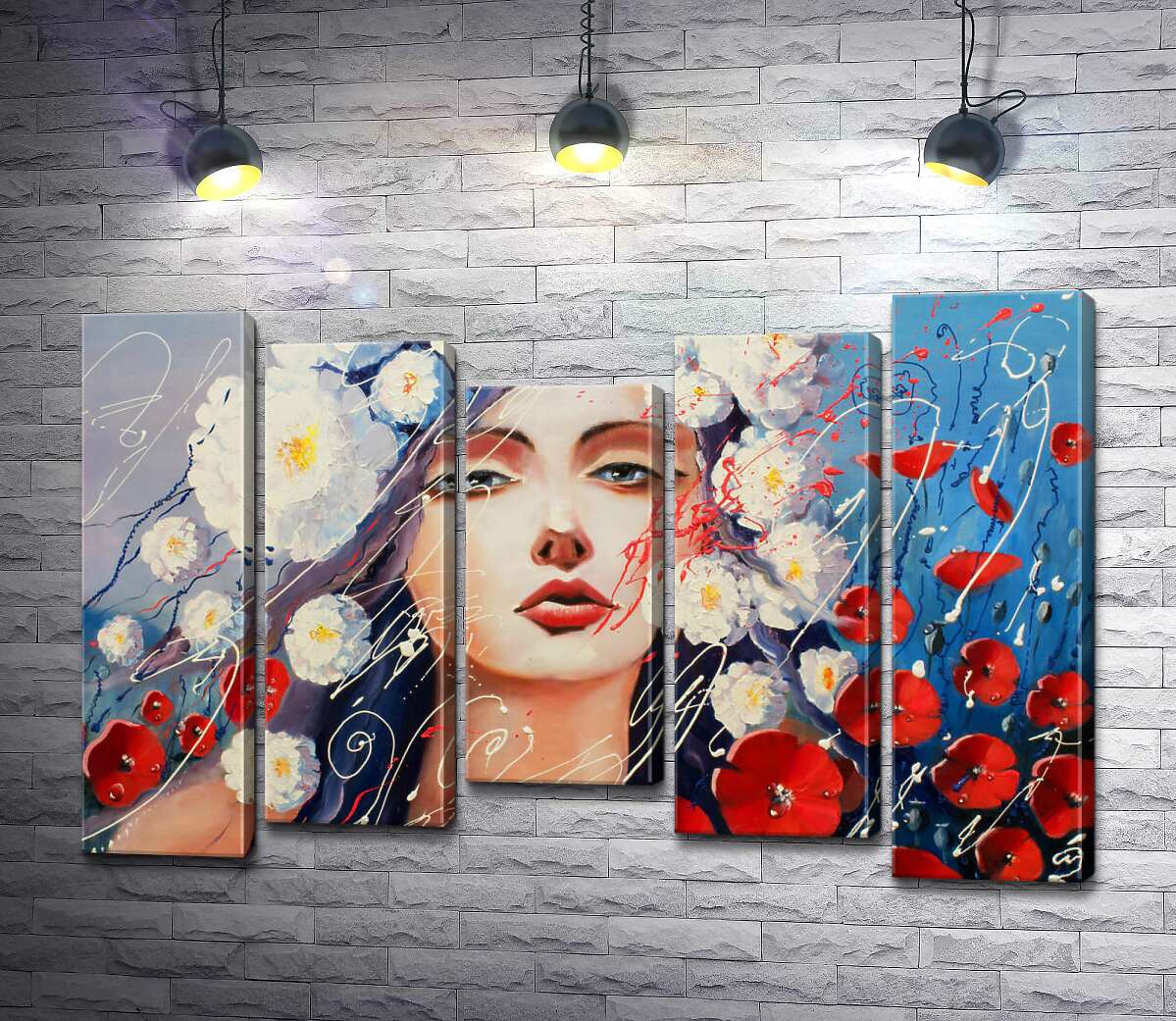 Модульная картина ArtPoster Портрет девушки, украшенной белыми георгинами и красными маками 130x87 см Модуль №28
Модульная картина ArtPoster Портрет девушки, украшенной белыми георгинами и красными маками 130x87 см Модуль №28