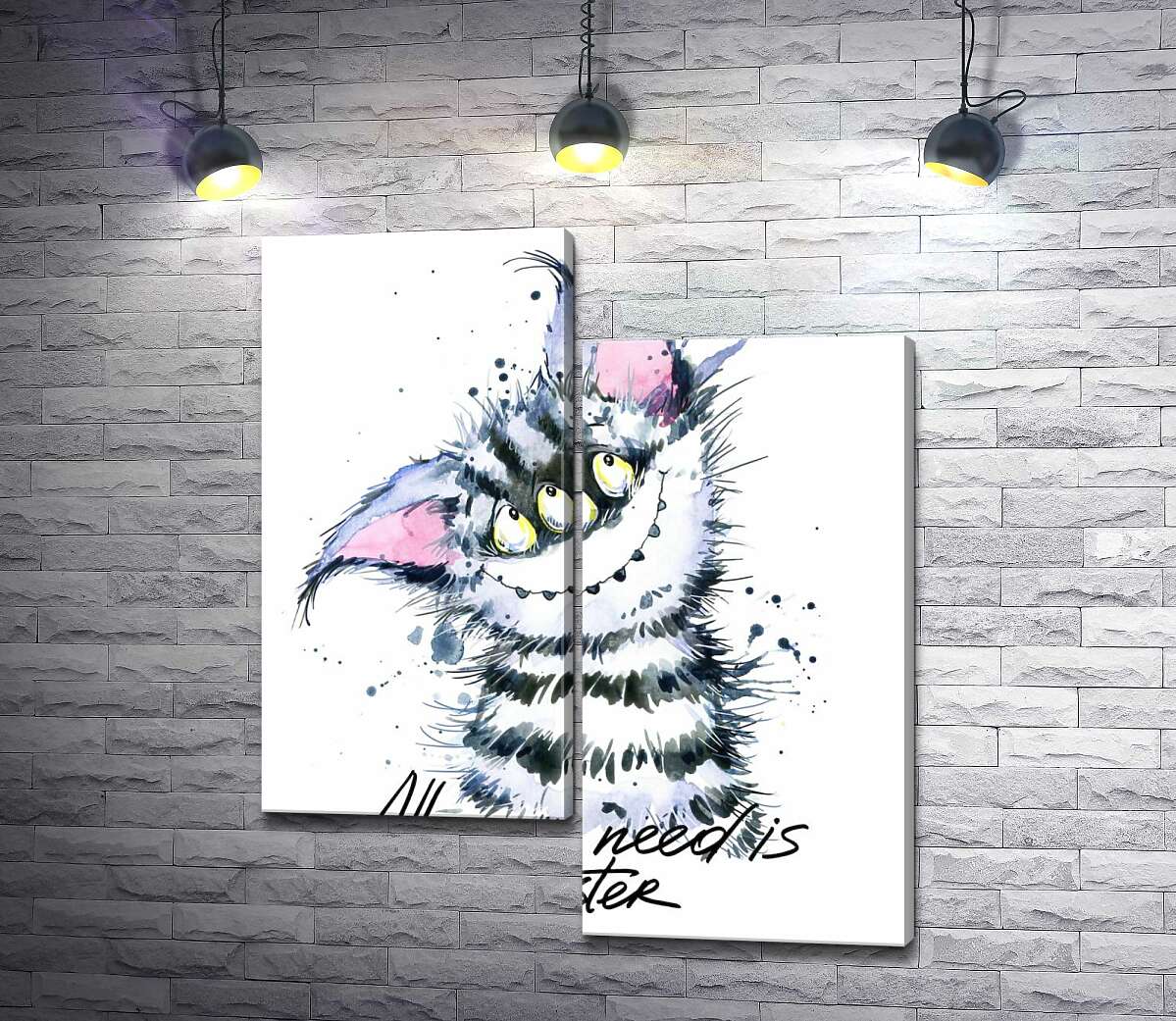 Модульная картина ArtPoster Полосатый монстр с кошачьей мордашкой и надписью "all you need is monster" 50x60 см Модуль №5
Модульная картина ArtPoster Полосатый монстр с кошачьей мордашкой и надписью "all you need is monster" 50x60 см Модуль №5