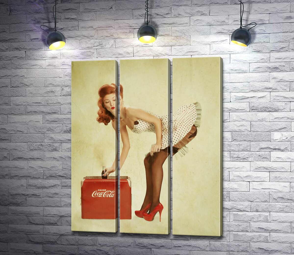 Модульная картина ArtPoster Пин ап красавица в белом платье нагнулась за бутылкой Кока-колы 60x78 см Модуль №11
Модульная картина ArtPoster Пин ап красавица в белом платье нагнулась за бутылкой Кока-колы 60x78 см Модуль №11