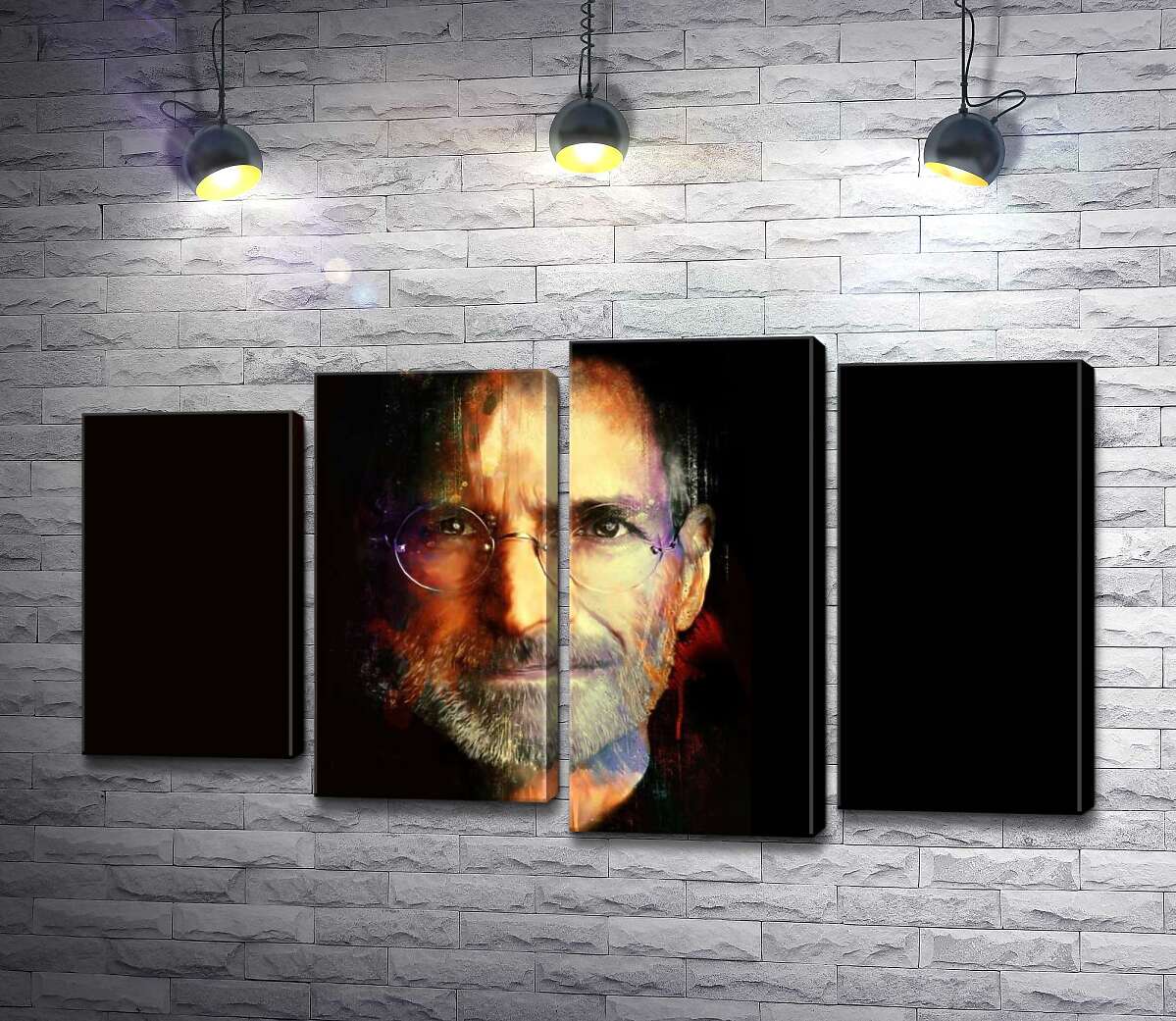 Модульная картина ArtPoster Портрет Стива Джобса (Steve Jobs) на черном фоне 132x75 см Модуль №21
Модульная картина ArtPoster Портрет Стива Джобса (Steve Jobs) на черном фоне 132x75 см Модуль №21