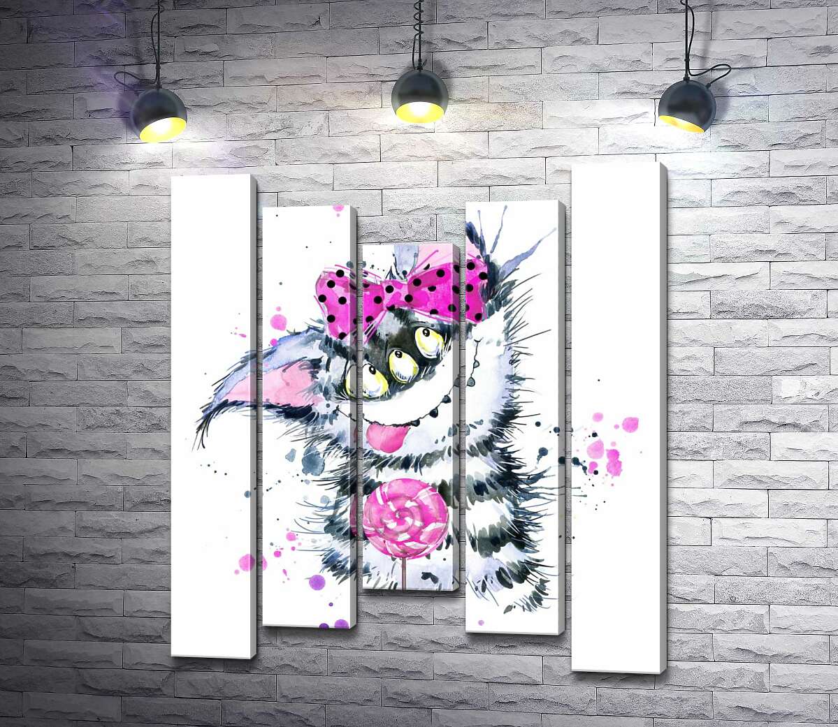 Модульная картина ArtPoster Полосатый монстр тянется языком к леденцу 130x156 см Модуль №28
Модульная картина ArtPoster Полосатый монстр тянется языком к леденцу 130x156 см Модуль №28