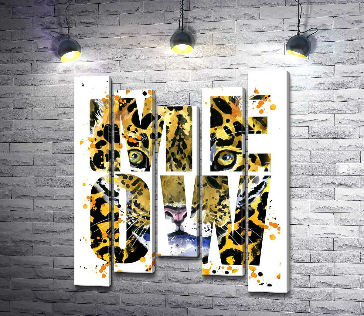 Модульная картина ArtPoster Пятнистый силуэт леопарда в буквах "meow" 130x156 см Модуль №28
Модульная картина ArtPoster Пятнистый силуэт леопарда в буквах "meow" 130x156 см Модуль №28