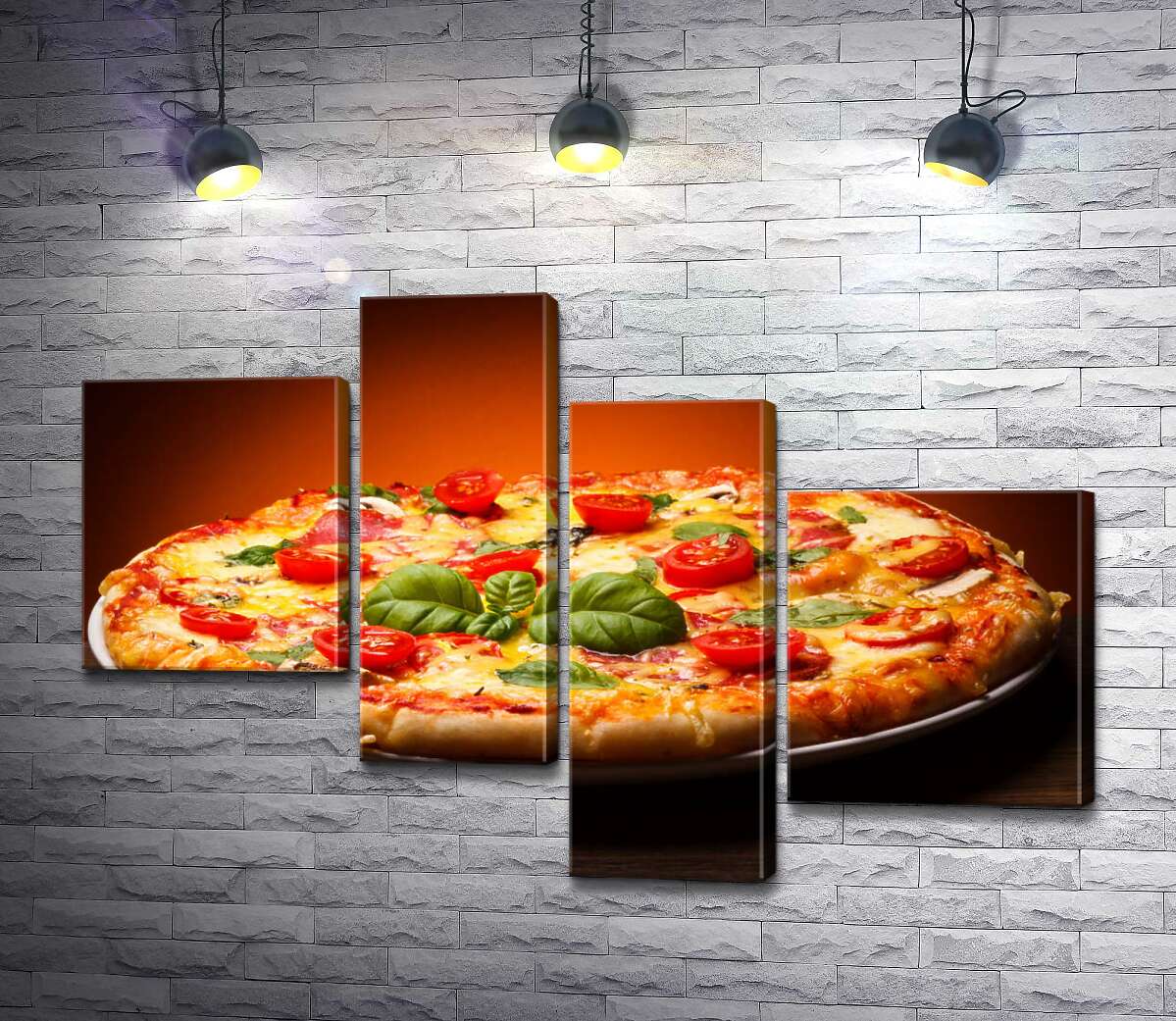 Модульная картина ArtPoster Пышный слой теста в пицце, украшенной слайсами помидоров и базиликом 100x69 см Модуль №20
Модульная картина ArtPoster Пышный слой теста в пицце, украшенной слайсами помидоров и базиликом 100x69 см Модуль №20