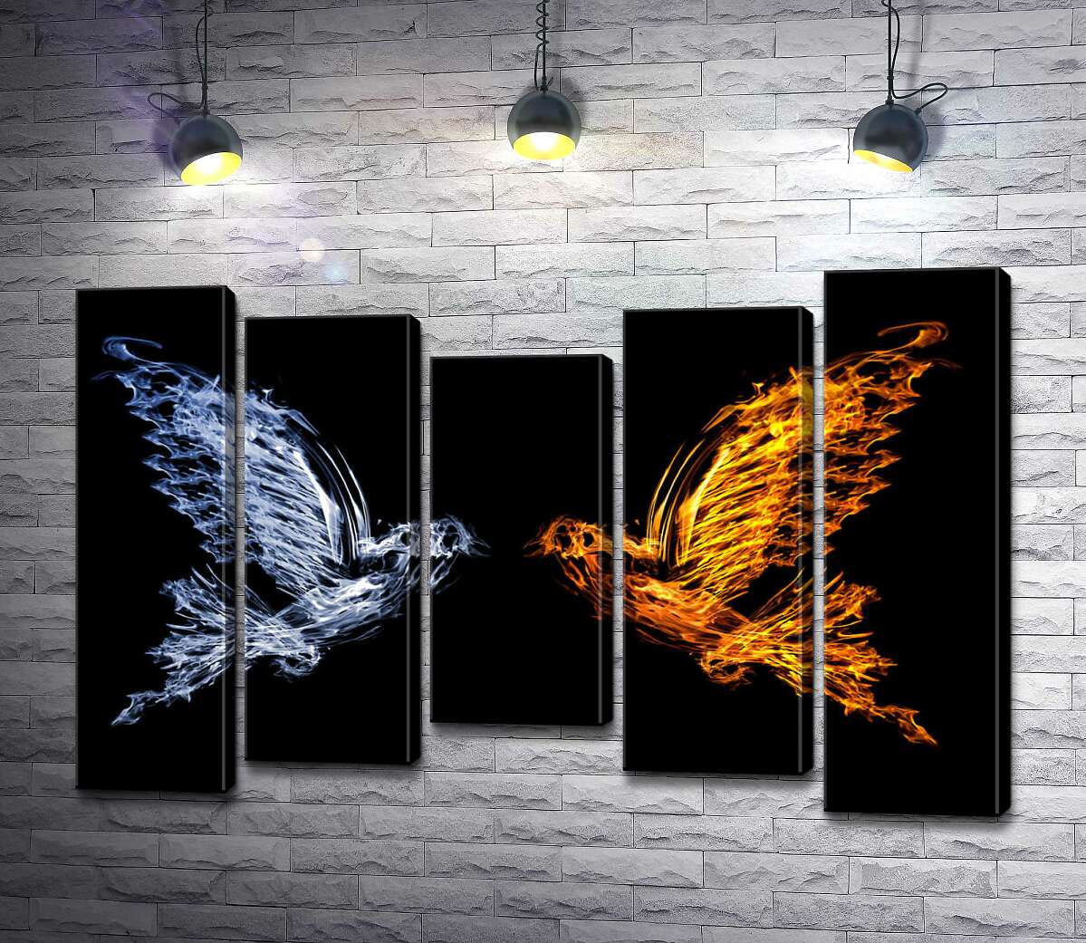 Модульная картина ArtPoster Противостояние огня и воды в силуэтах голубей 130x87 см Модуль №28
Модульная картина ArtPoster Противостояние огня и воды в силуэтах голубей 130x87 см Модуль №28