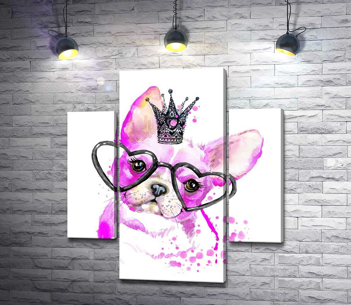 Модульная картина ArtPoster Розовый французский бульдог с короной и очками 80x89 см Модуль №7
Модульная картина ArtPoster Розовый французский бульдог с короной и очками 80x89 см Модуль №7