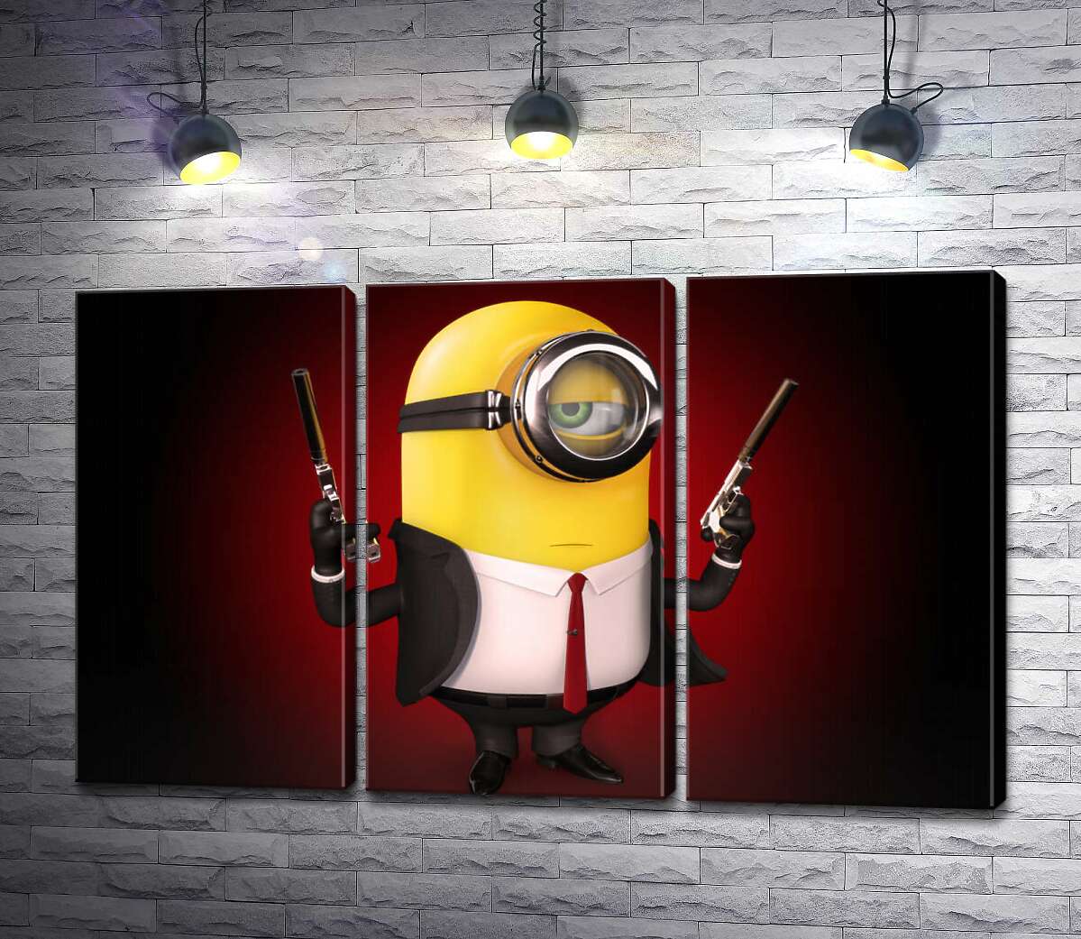 Модульная картина ArtPoster Самоуверенный миньон Хитман (Hitman minion) в костюме с пистолетами 102x63 см Модуль №11
Модульная картина ArtPoster Самоуверенный миньон Хитман (Hitman minion) в костюме с пистолетами 102x63 см Модуль №11
