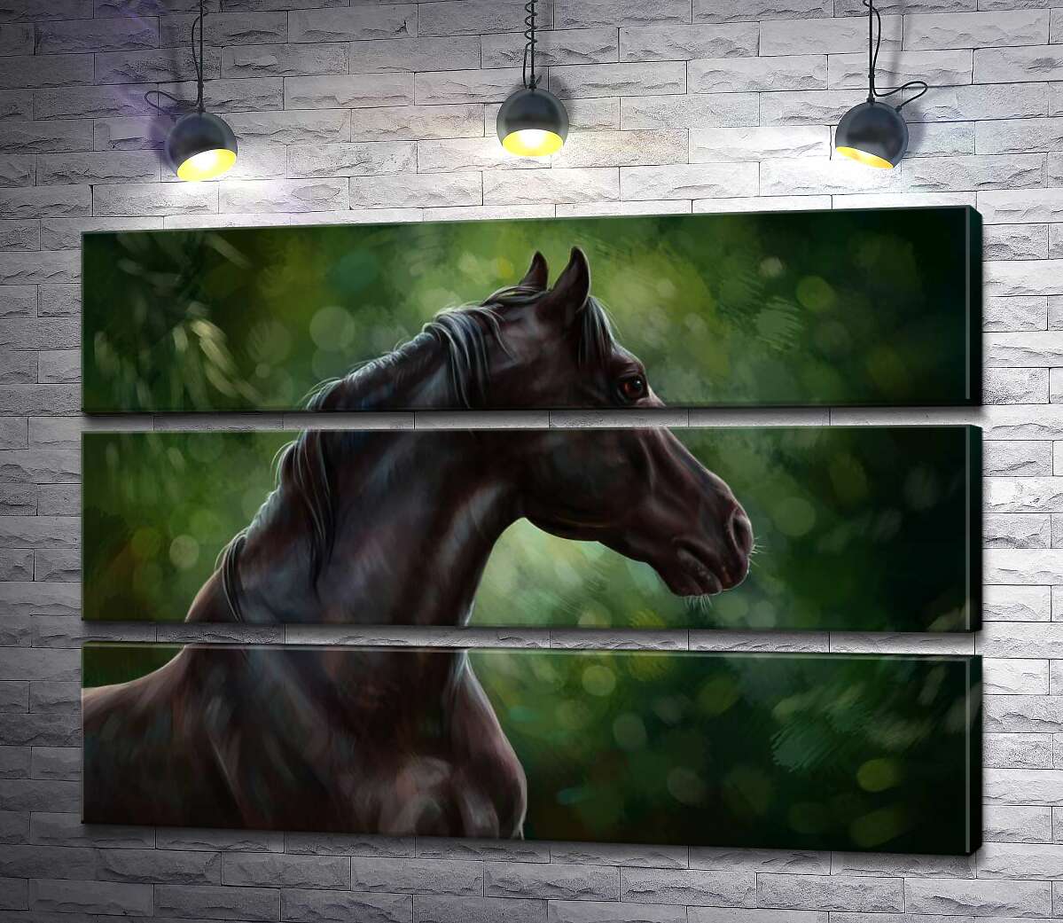 Модульная картина ArtPoster Профиль вороного коня на фоне густых кустов 87x60 см Модуль №13
Модульная картина ArtPoster Профиль вороного коня на фоне густых кустов 87x60 см Модуль №13