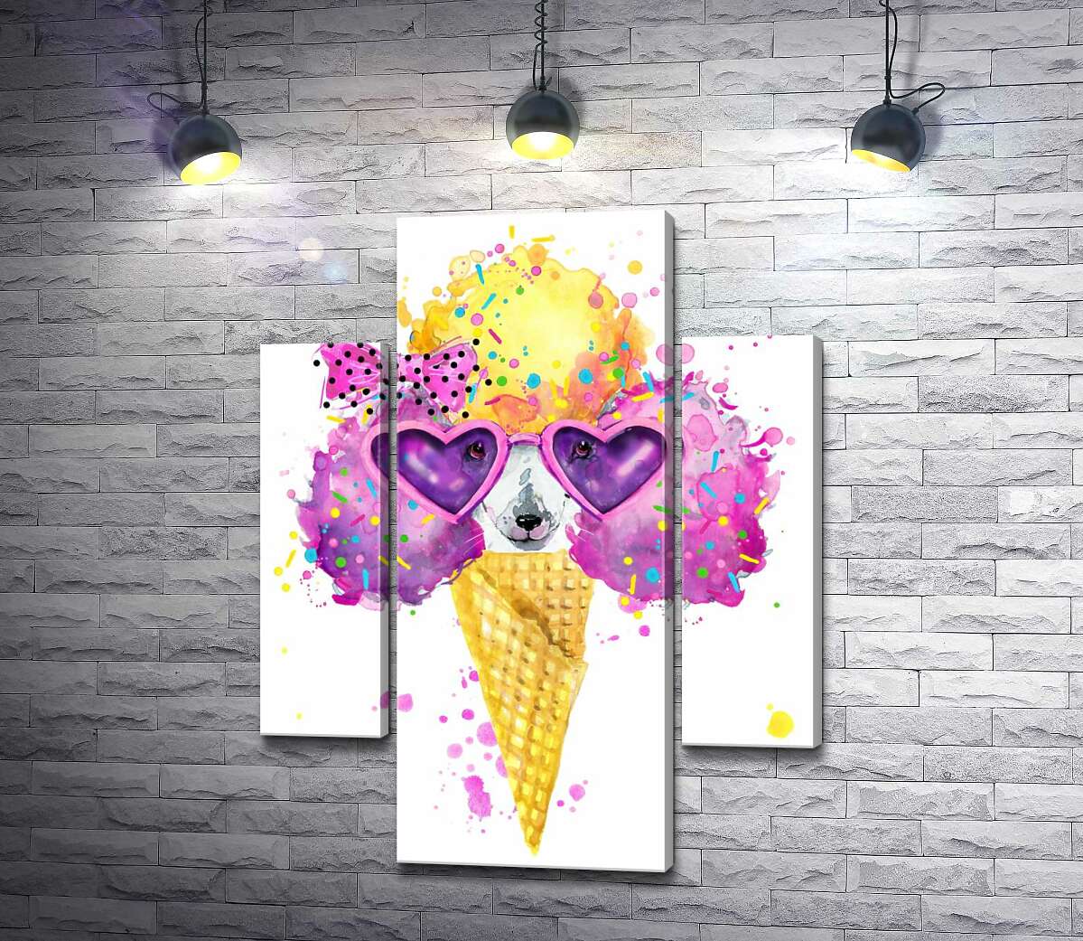 Модульная картина ArtPoster Розовый пудель с желтой челкой выглядывает из рожка мороженого 131x170 см Модуль №7
Модульная картина ArtPoster Розовый пудель с желтой челкой выглядывает из рожка мороженого 131x170 см Модуль №7
