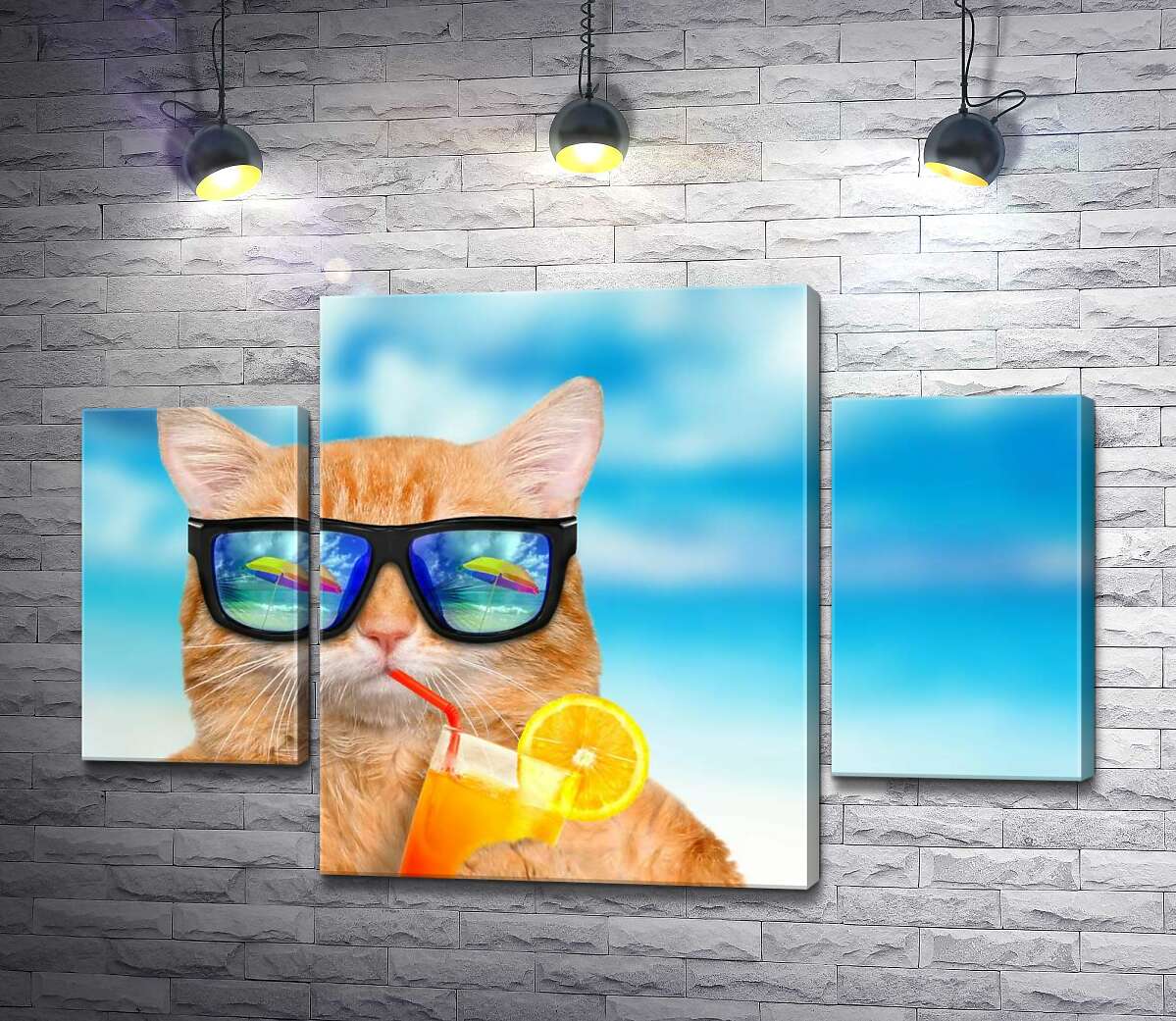 Модульная картина ArtPoster Рыжий кот в отпуске пьет фреш на пляже 80x54 см Модуль №7
Модульная картина ArtPoster Рыжий кот в отпуске пьет фреш на пляже 80x54 см Модуль №7