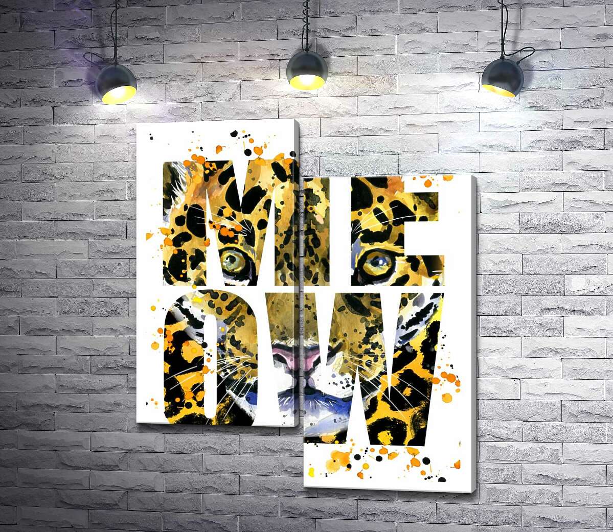 Модульная картина ArtPoster Пятнистый силуэт леопарда в буквах "meow" 100x119 см Модуль №5
Модульная картина ArtPoster Пятнистый силуэт леопарда в буквах "meow" 100x119 см Модуль №5
