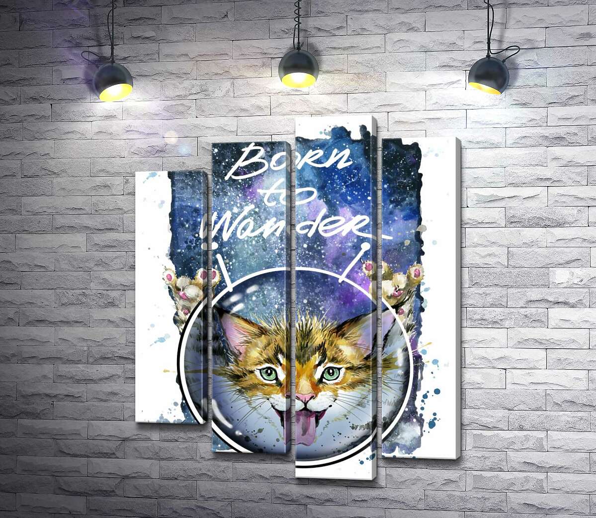 Модульная картина ArtPoster Рыжий котенок в шлеме среди космоса с надписью "born to wander" 80x104 см Модуль №21
Модульная картина ArtPoster Рыжий котенок в шлеме среди космоса с надписью "born to wander" 80x104 см Модуль №21