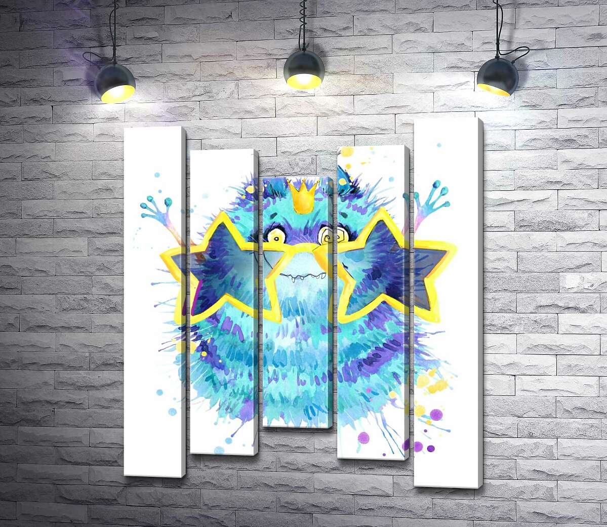 Модульная картина ArtPoster Пушистый голубой монстр в звездных очках 100x120 см Модуль №28
Модульная картина ArtPoster Пушистый голубой монстр в звездных очках 100x120 см Модуль №28
