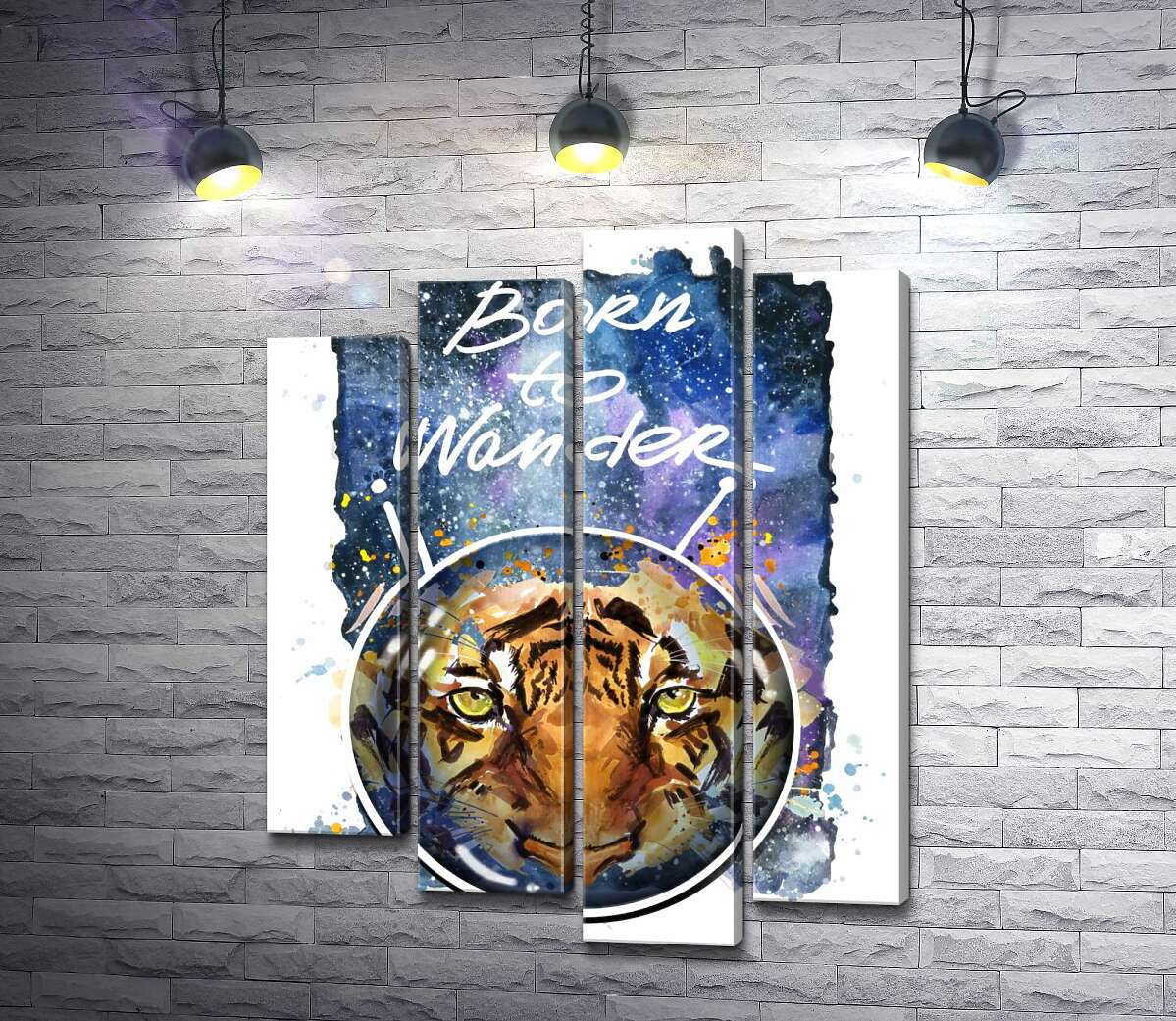 Модульная картина ArtPoster Силуэт тигра в космическом шлеме с надписью "born to wander" 80x104 см Модуль №21
Модульная картина ArtPoster Силуэт тигра в космическом шлеме с надписью "born to wander" 80x104 см Модуль №21