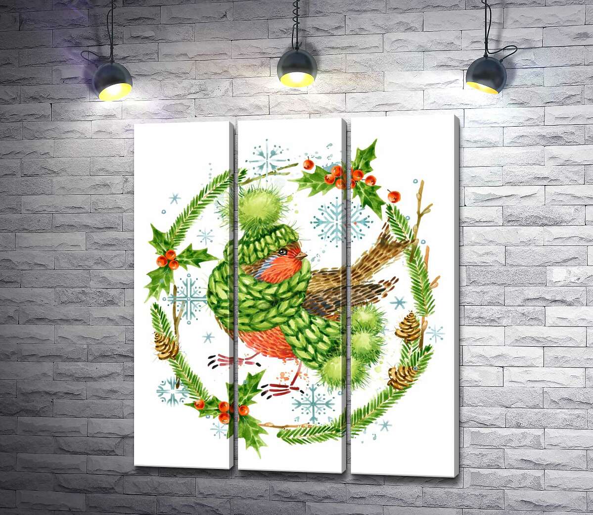 Модульная картина ArtPoster Снегирь закутался в шапку и шарф среди венка из елки и остролиста 102x121 см Модуль №11
Модульная картина ArtPoster Снегирь закутался в шапку и шарф среди венка из елки и остролиста 102x121 см Модуль №11