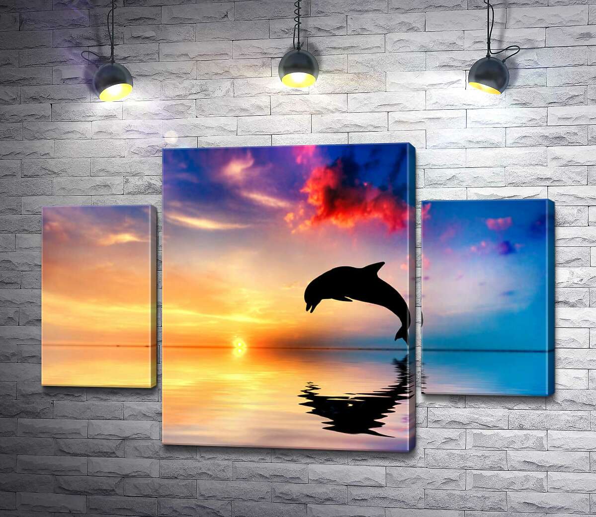 Модульная картина ArtPoster Силуэт дельфина на поверхности вечернего океана 131x89 см Модуль №7
Модульная картина ArtPoster Силуэт дельфина на поверхности вечернего океана 131x89 см Модуль №7