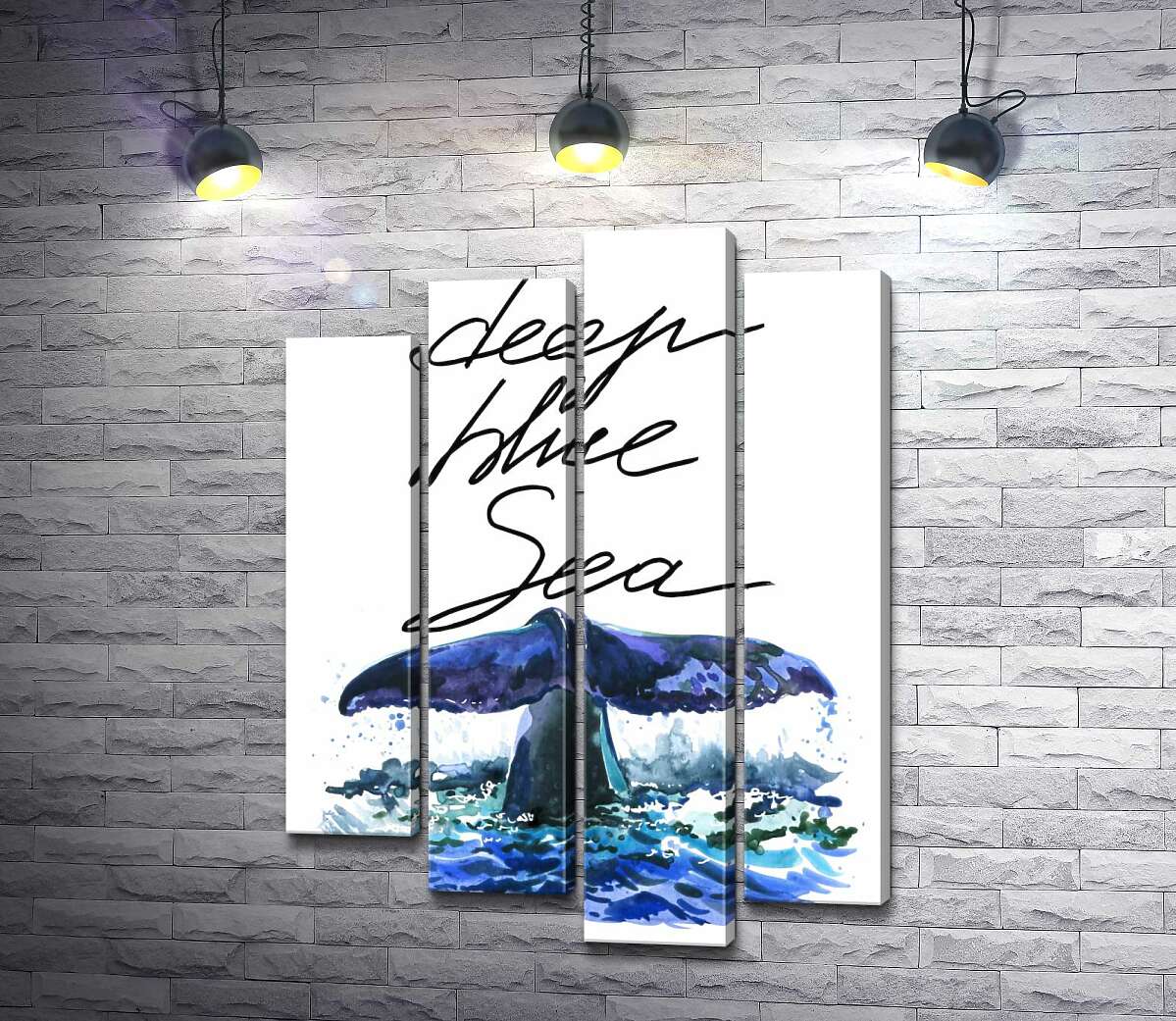 Модульная картина ArtPoster Хвост кита над водной поверхностью рядом с надписью "deep blue sea" 100x138 см Модуль №21
Модульная картина ArtPoster Хвост кита над водной поверхностью рядом с надписью "deep blue sea" 100x138 см Модуль №21
