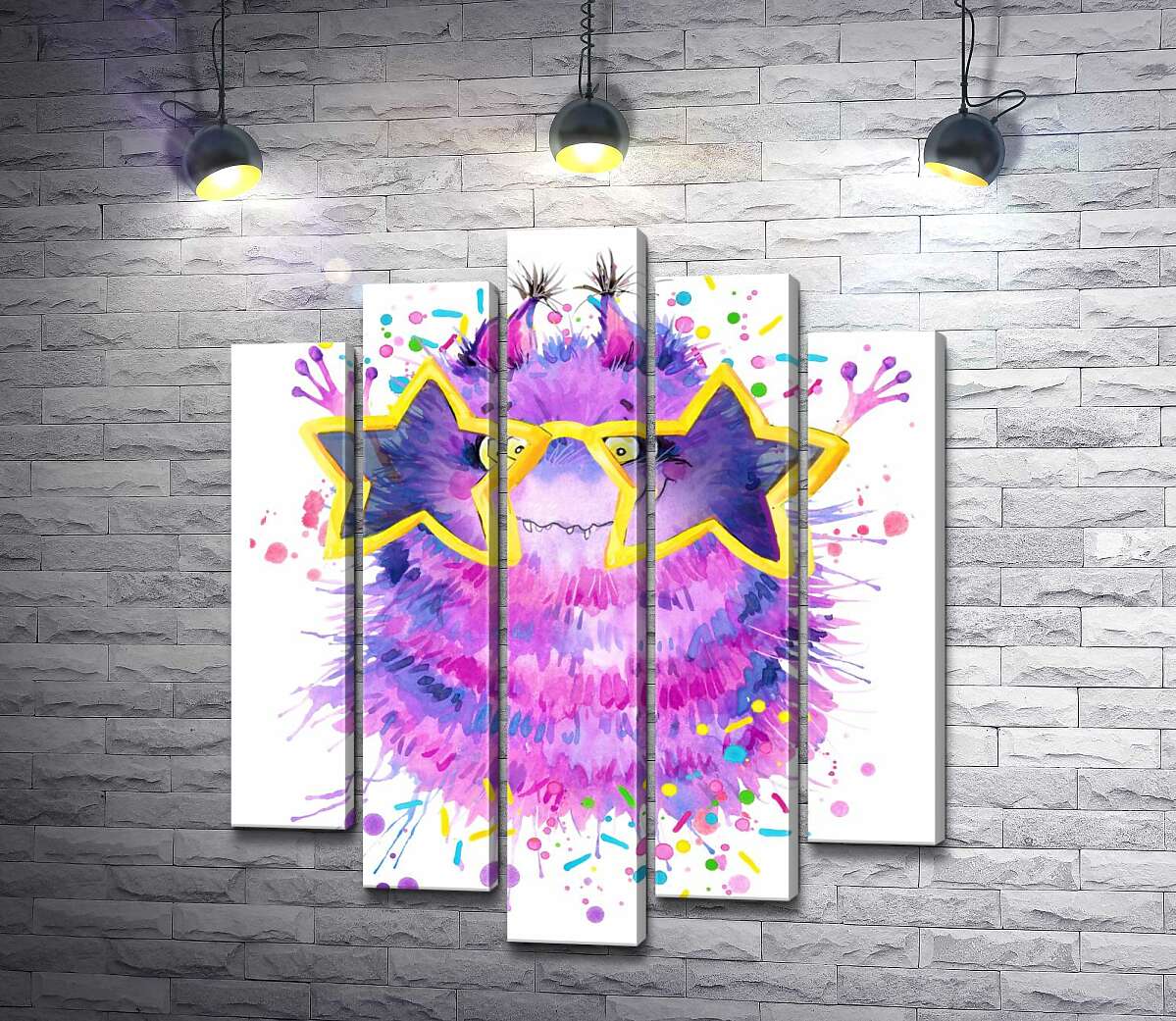 Модульная картина ArtPoster Фиолетовый пушистый монстр в звездных очках 130x156 см Модуль №26
Модульная картина ArtPoster Фиолетовый пушистый монстр в звездных очках 130x156 см Модуль №26