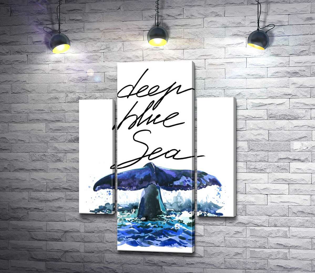 Модульная картина ArtPoster Хвост кита над водной поверхностью рядом с надписью "deep blue sea" 100x138 см Модуль №7
Модульная картина ArtPoster Хвост кита над водной поверхностью рядом с надписью "deep blue sea" 100x138 см Модуль №7