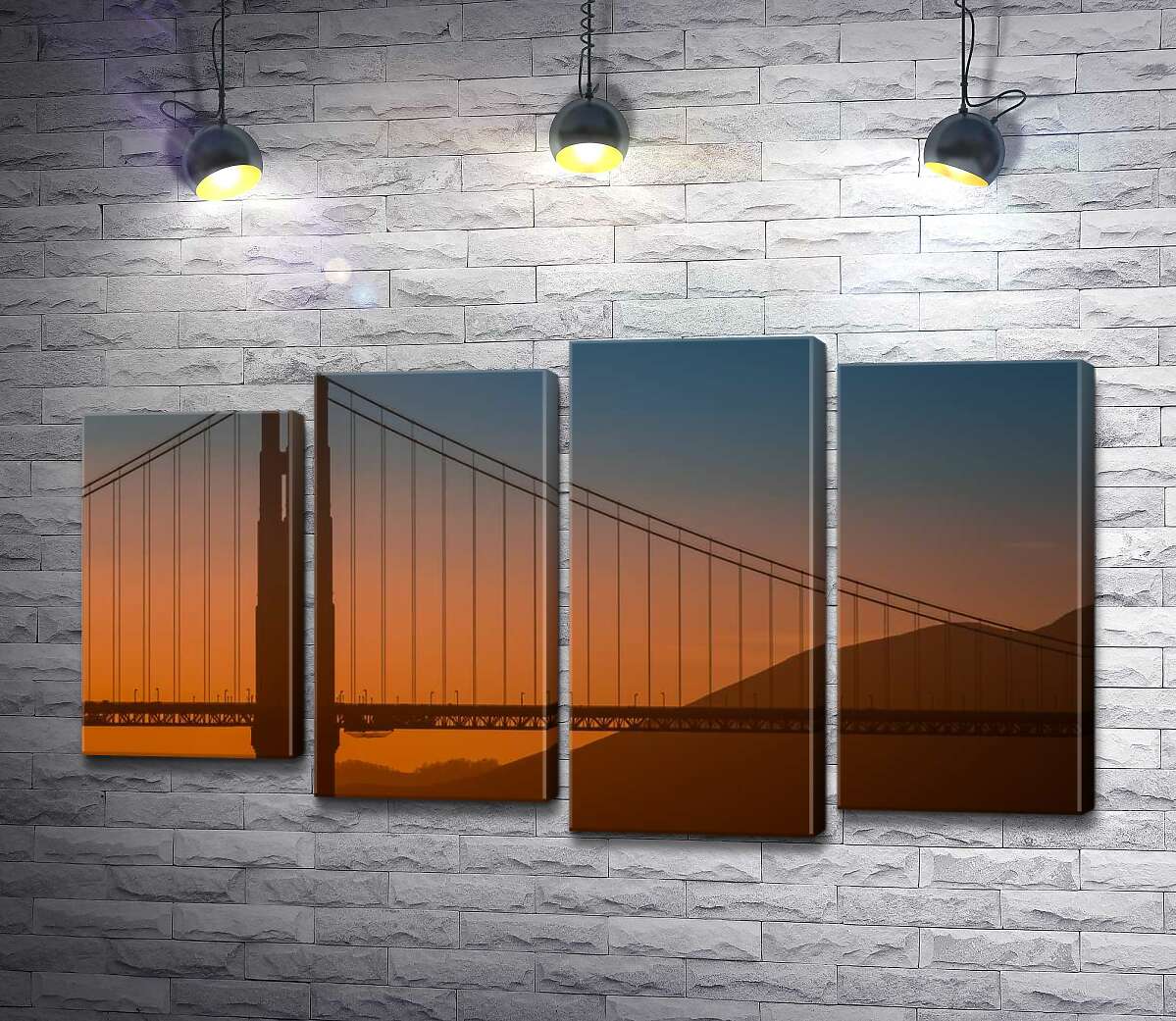 Модульная картина ArtPoster Туманный вечер над мостом "Золотые ворота" (Golden Gate Bridge) 80x47 см Модуль №21
Модульная картина ArtPoster Туманный вечер над мостом "Золотые ворота" (Golden Gate Bridge) 80x47 см Модуль №21