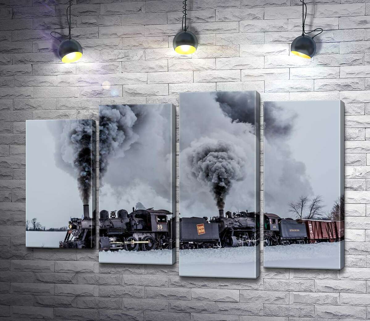 Модульная картина ArtPoster Черное пятно паровоза на заснеженном пространстве пейзажа 100x69 см Модуль №21
Модульная картина ArtPoster Черное пятно паровоза на заснеженном пространстве пейзажа 100x69 см Модуль №21